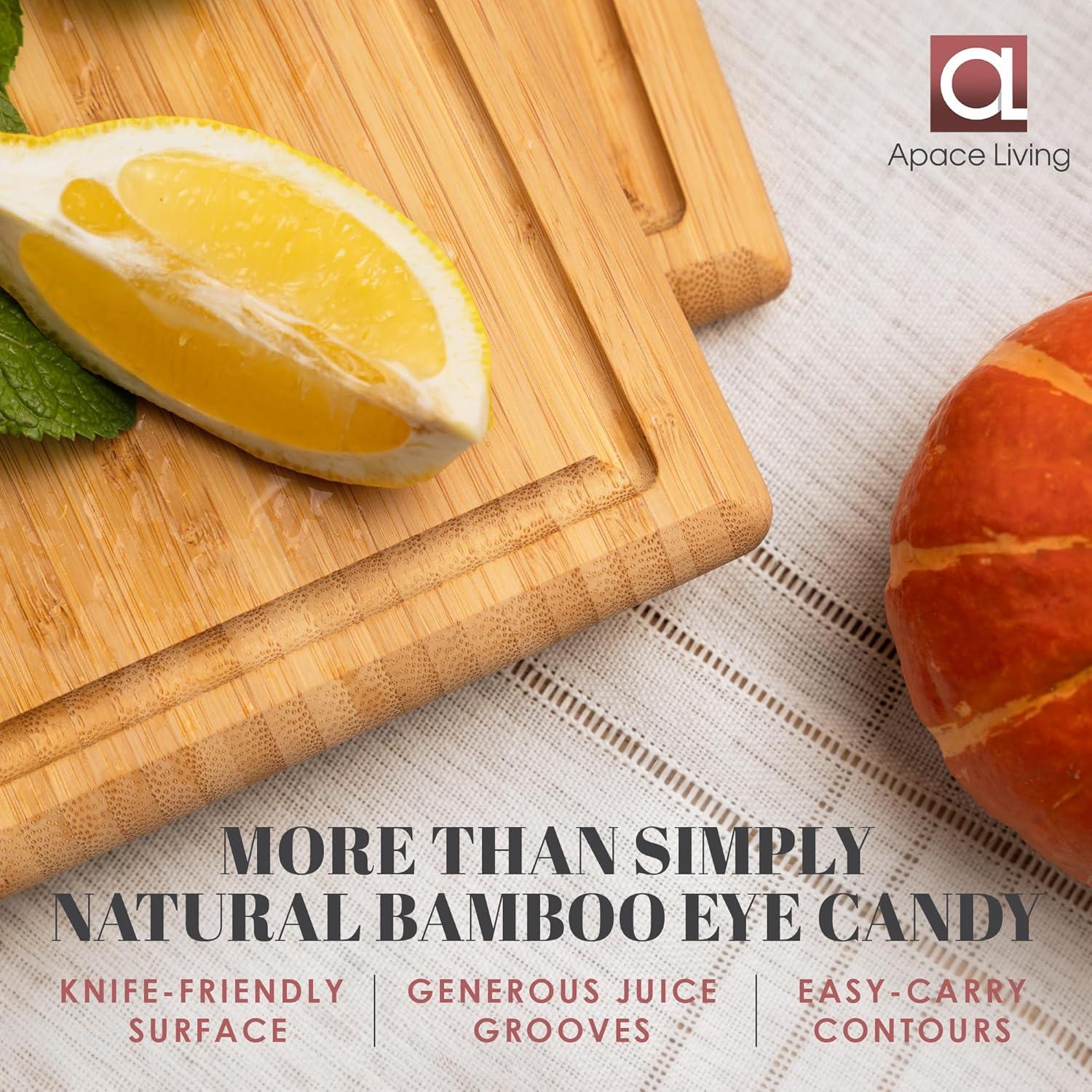 Juego de 3 Tablas de Cortar de Bambú Apace Living con Canal