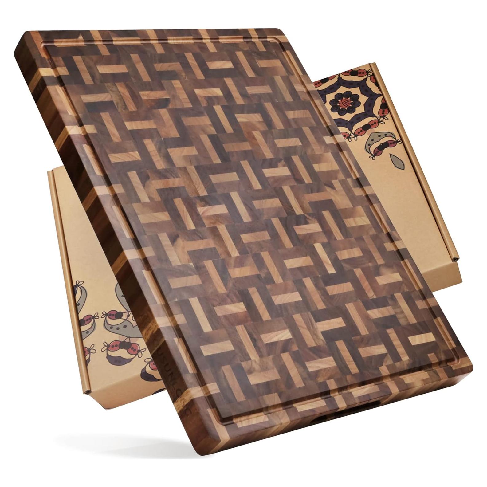 Tabla de Cortar YOUSUNLONG XXL Acacia y Roble 61x46 cm Reversible