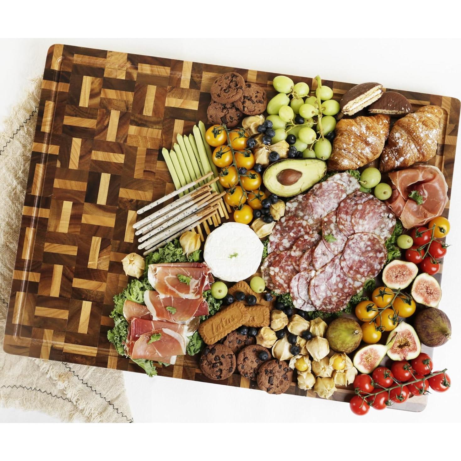 Tabla de Cortar YOUSUNLONG XXL Acacia y Roble 61x46 cm Reversible