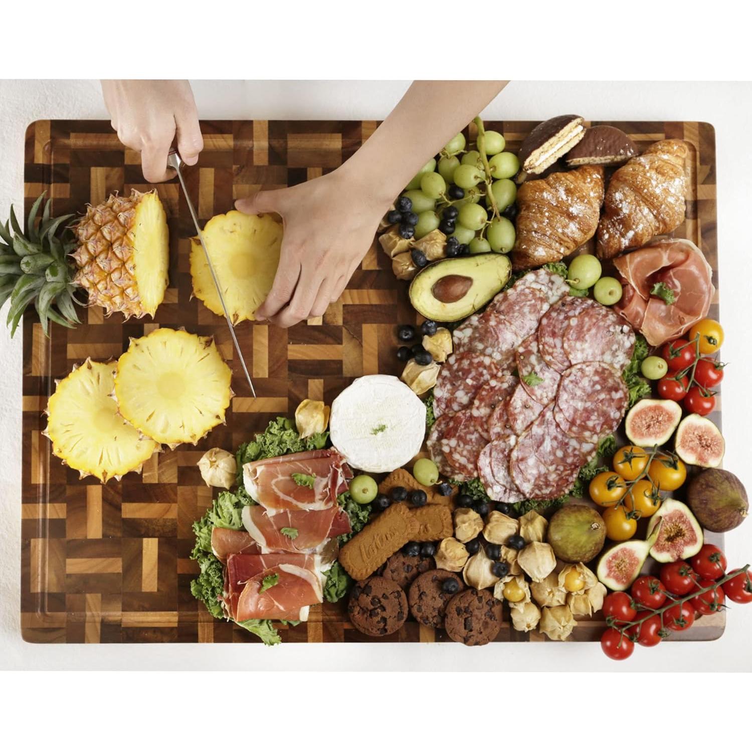 Tabla de Cortar YOUSUNLONG XXL Acacia y Roble 61x46 cm Reversible