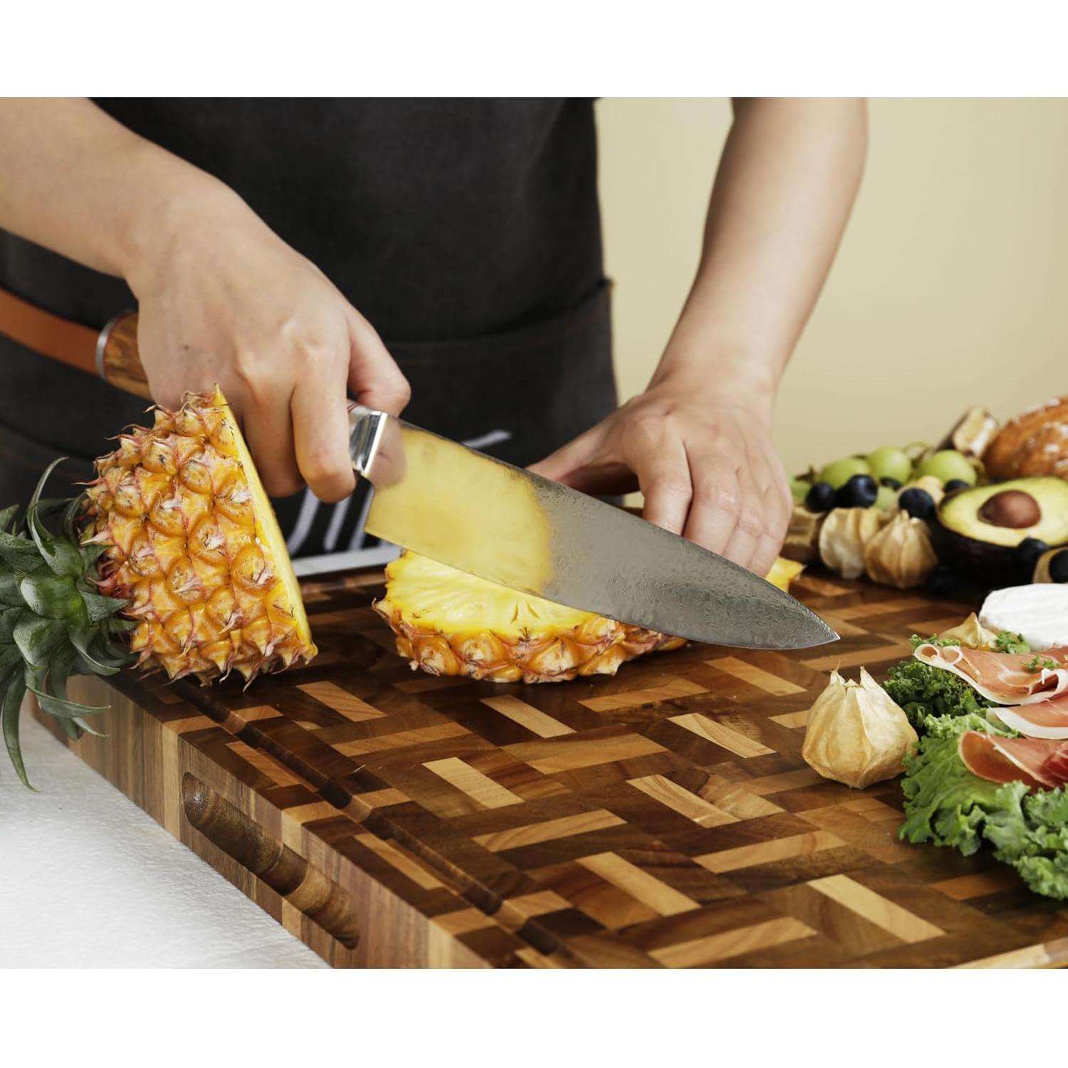 Tabla de Cortar YOUSUNLONG XXL Acacia y Roble 61x46 cm Reversible