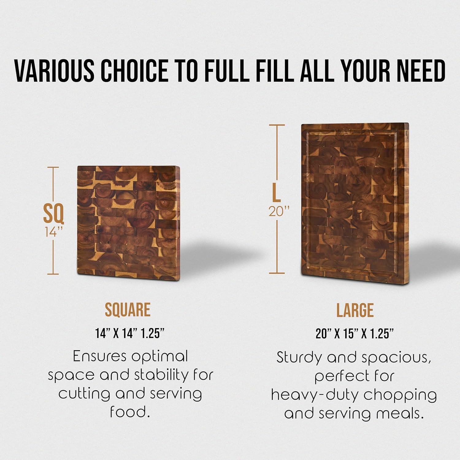 Tabla de Cortar Cuadrada de Madera de Acacia Bear Chop 35.56 cm