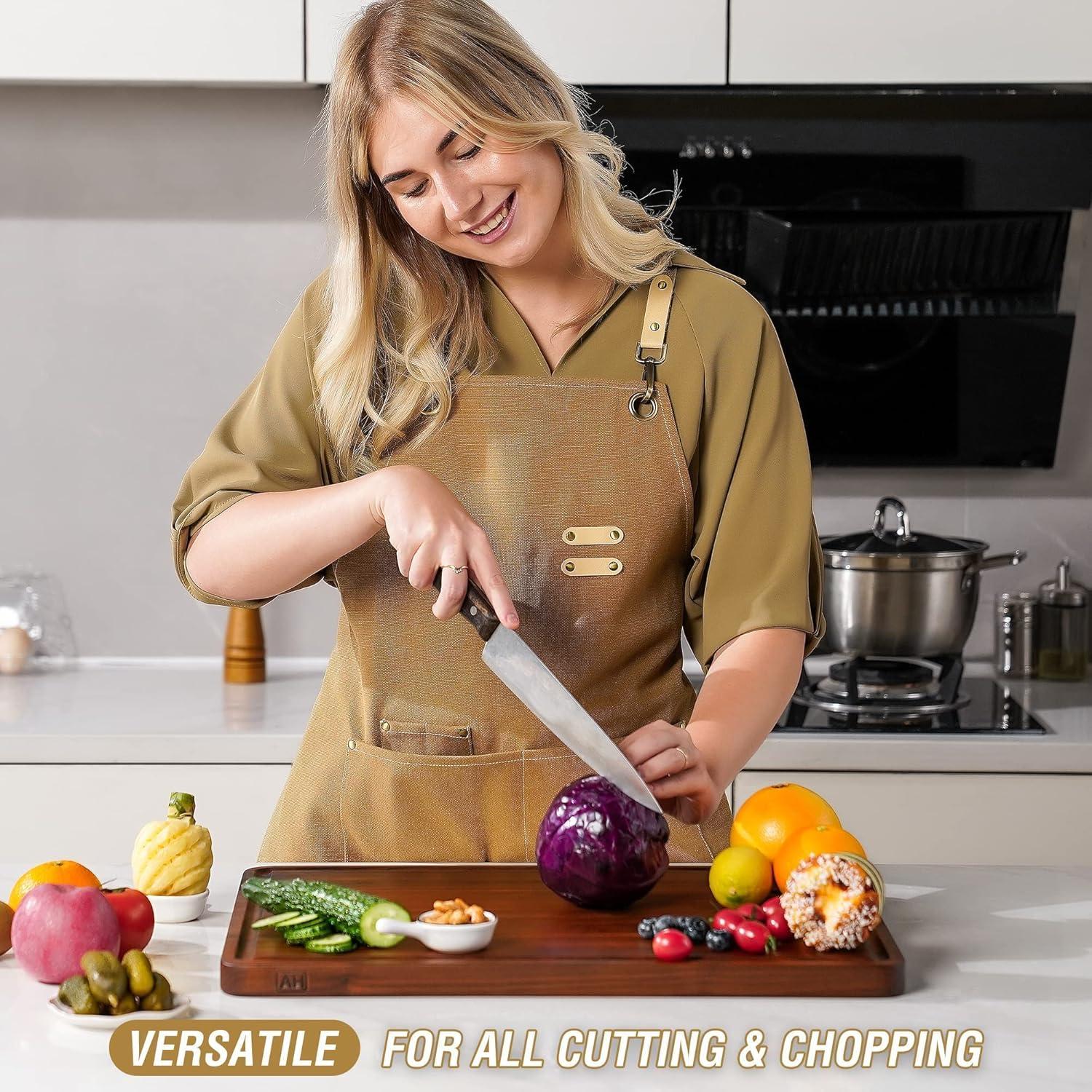 Tabla de Cortar de Madera de Nogal AZRHOM 45.7x30.5cm Reversible