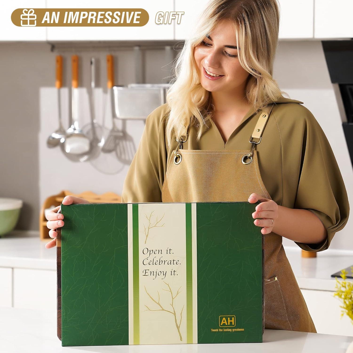 Tabla de Cortar de Madera de Nogal AZRHOM 45.7x30.5cm Reversible