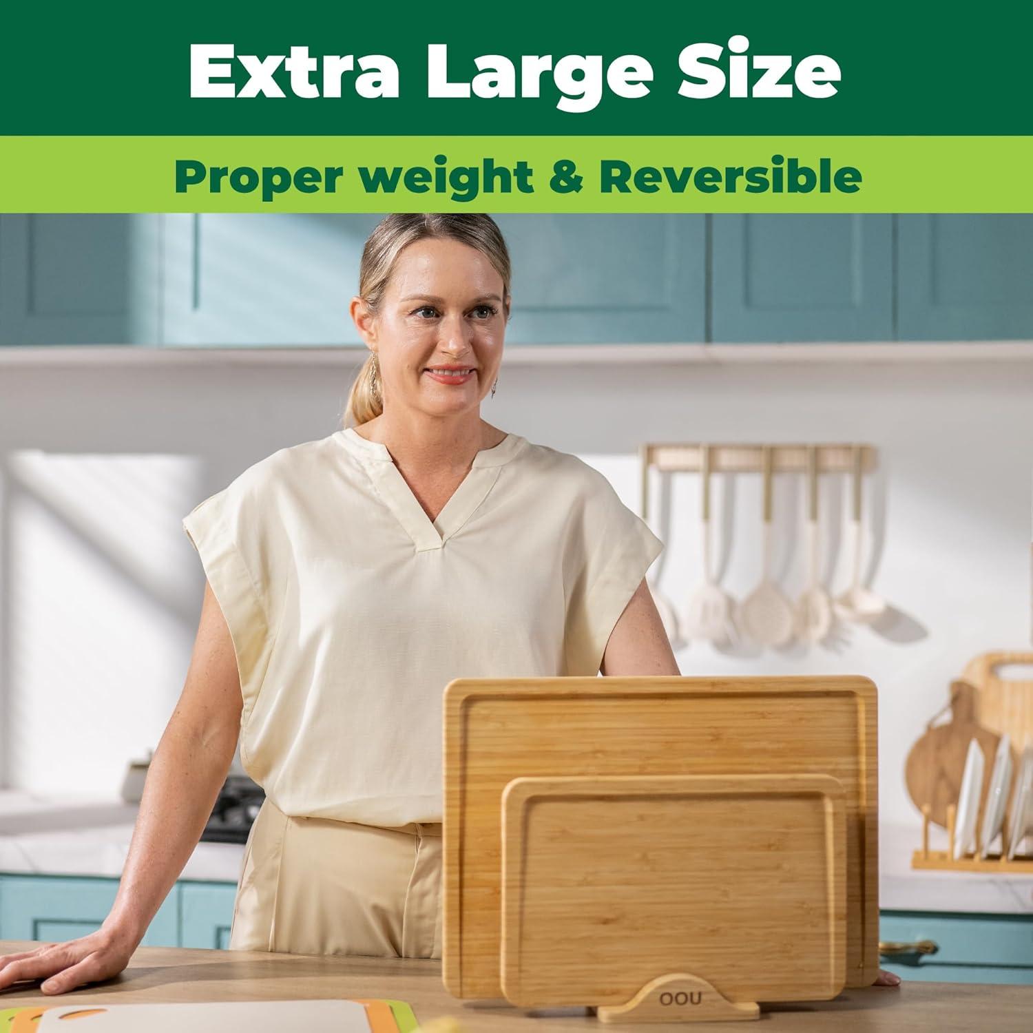 Juego de Tablas de Cortar OOU de Bambú y PP, 5 Piezas