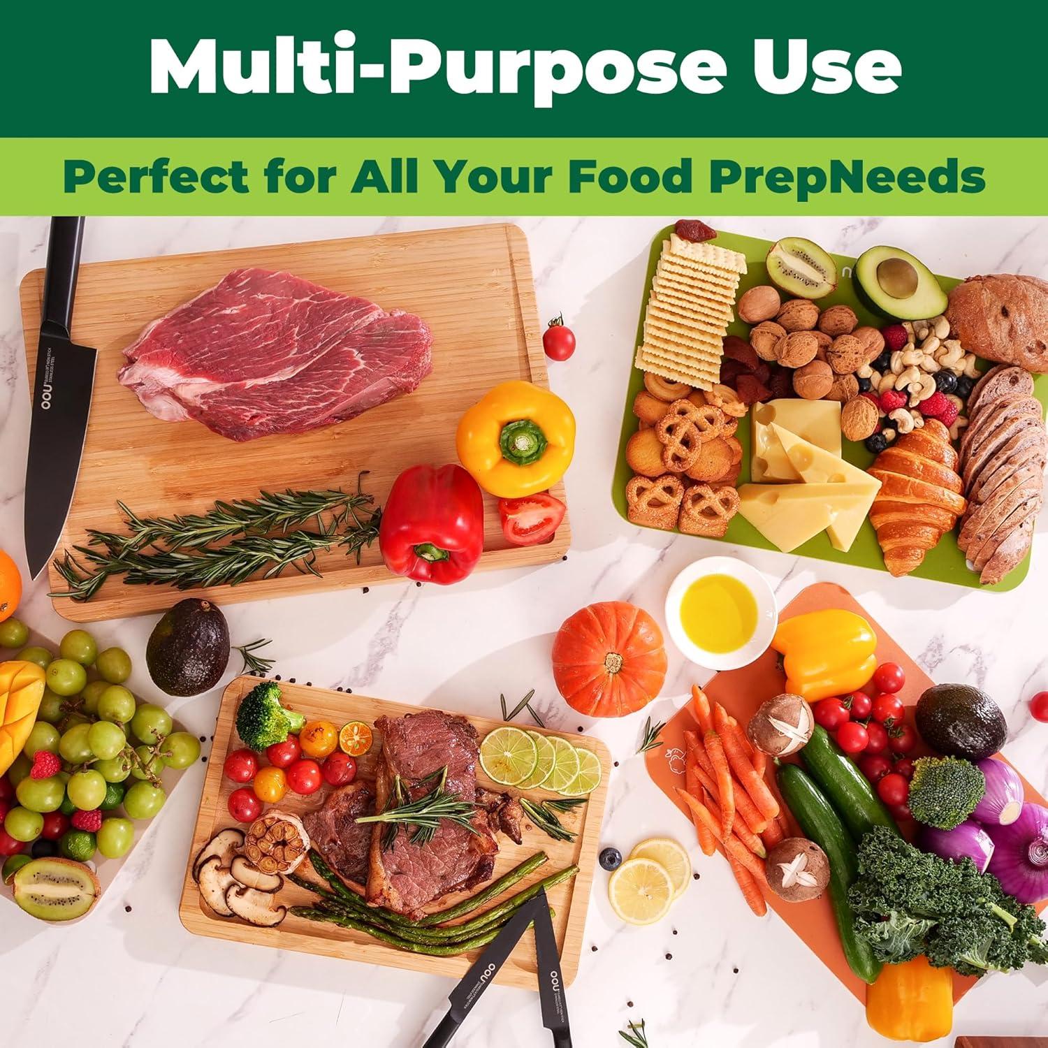 Juego de Tablas de Cortar OOU de Bambú y PP, 5 Piezas