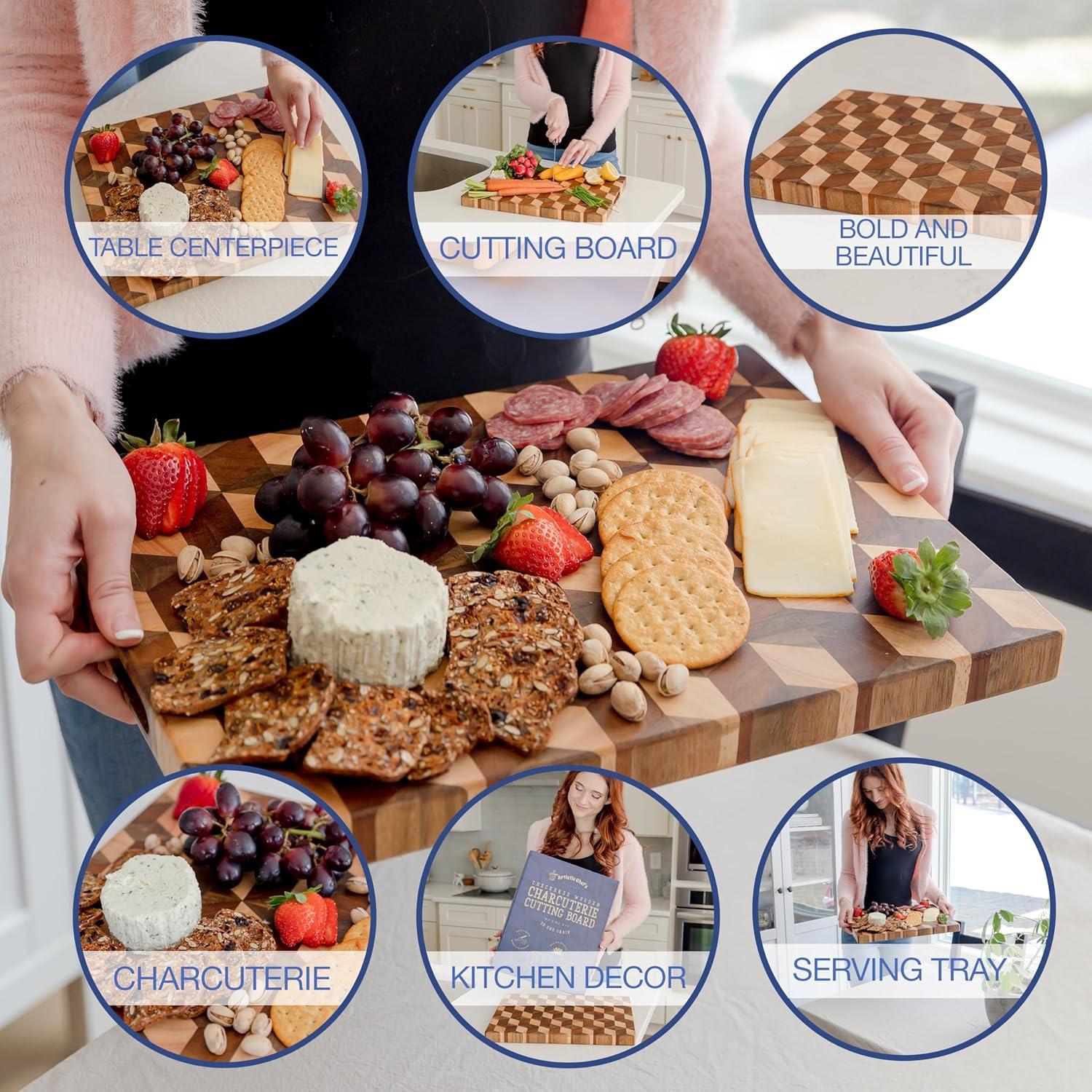 Tabla de Cortar Reversible de Madera Acacia 41.1x30.9cm