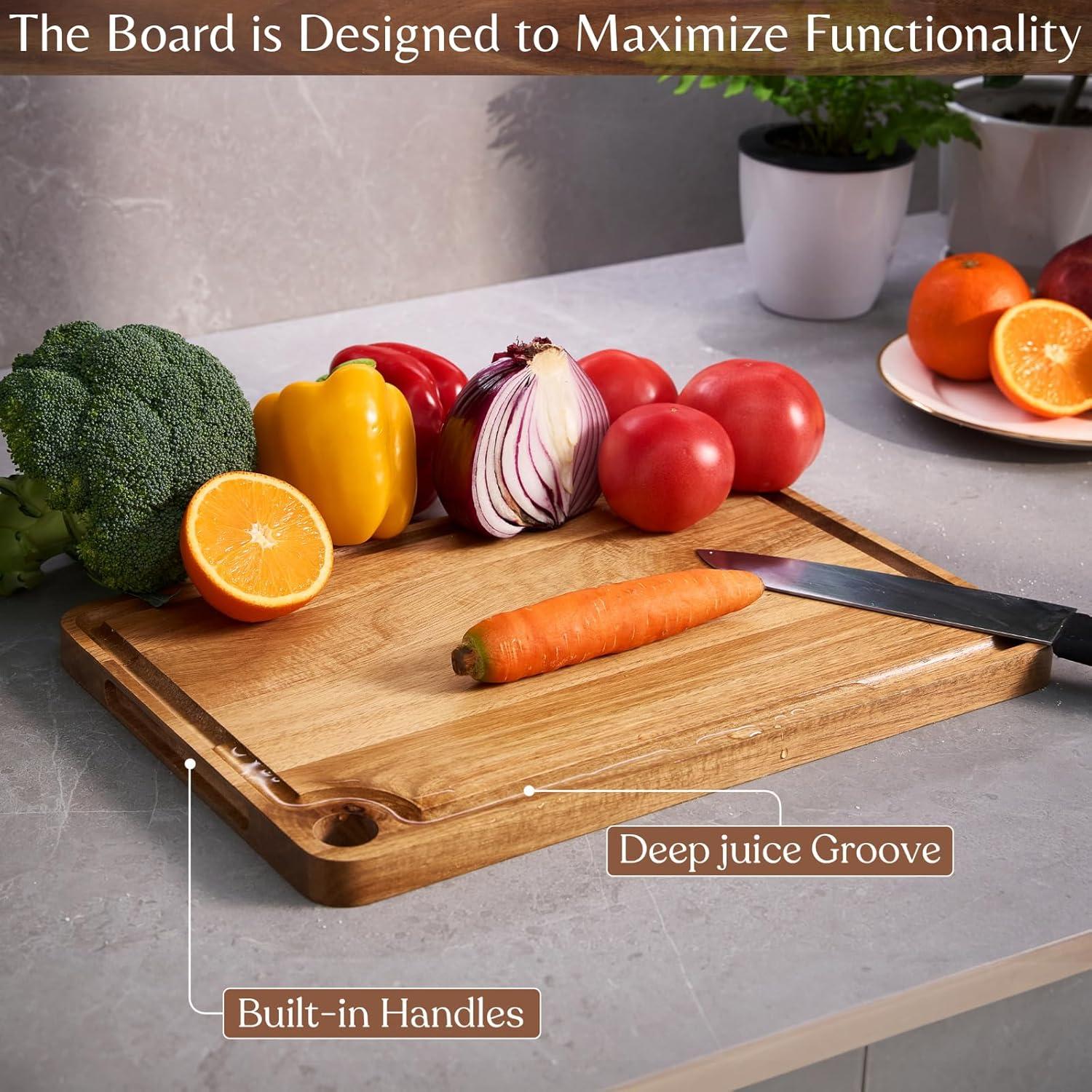 Tabla de Cortar de Madera de Acacia Timberro 38x25 cm con Canal