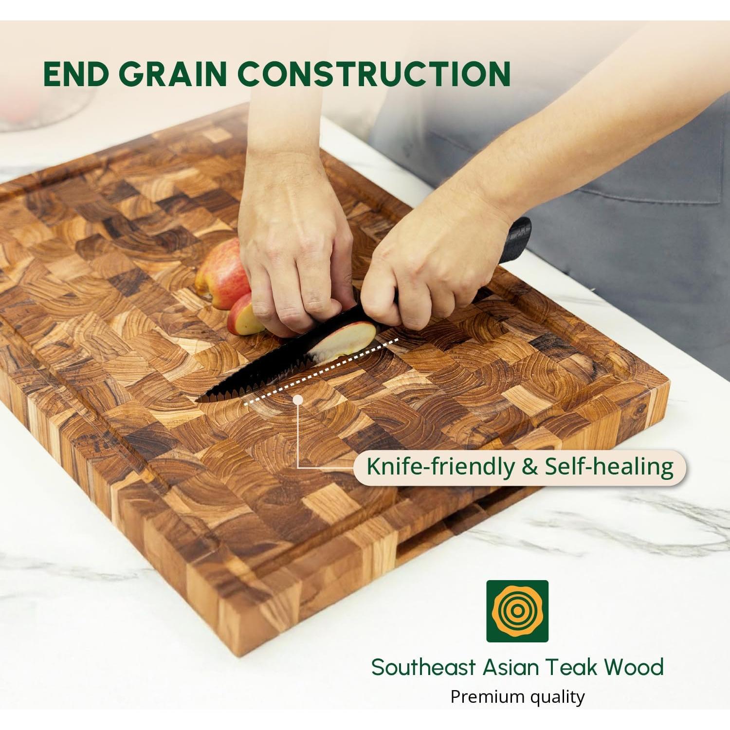 Tabla de Cortar de Madera de Teca Beefurni 45.7x35.6 cm