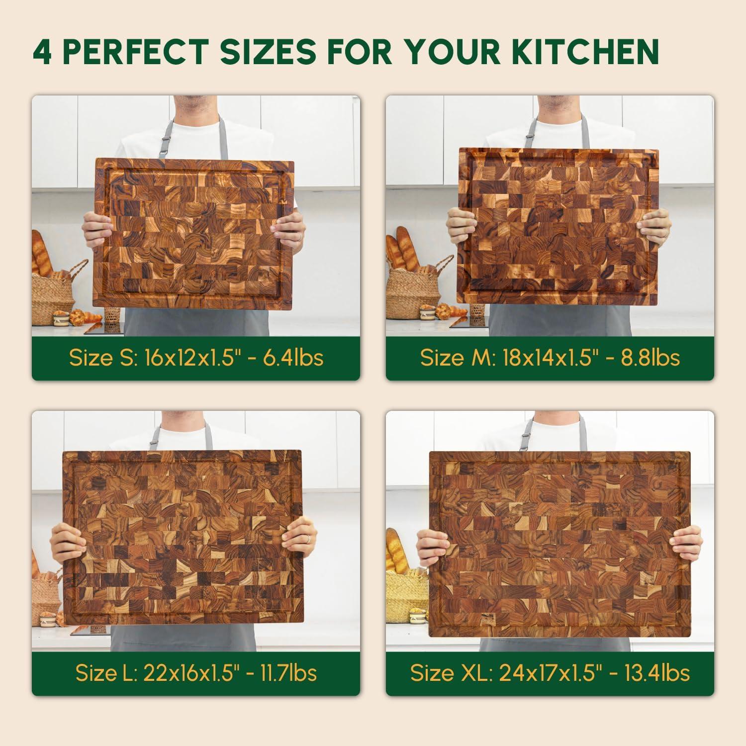 Tabla de Cortar de Madera de Teca Beefurni 45.7x35.6 cm