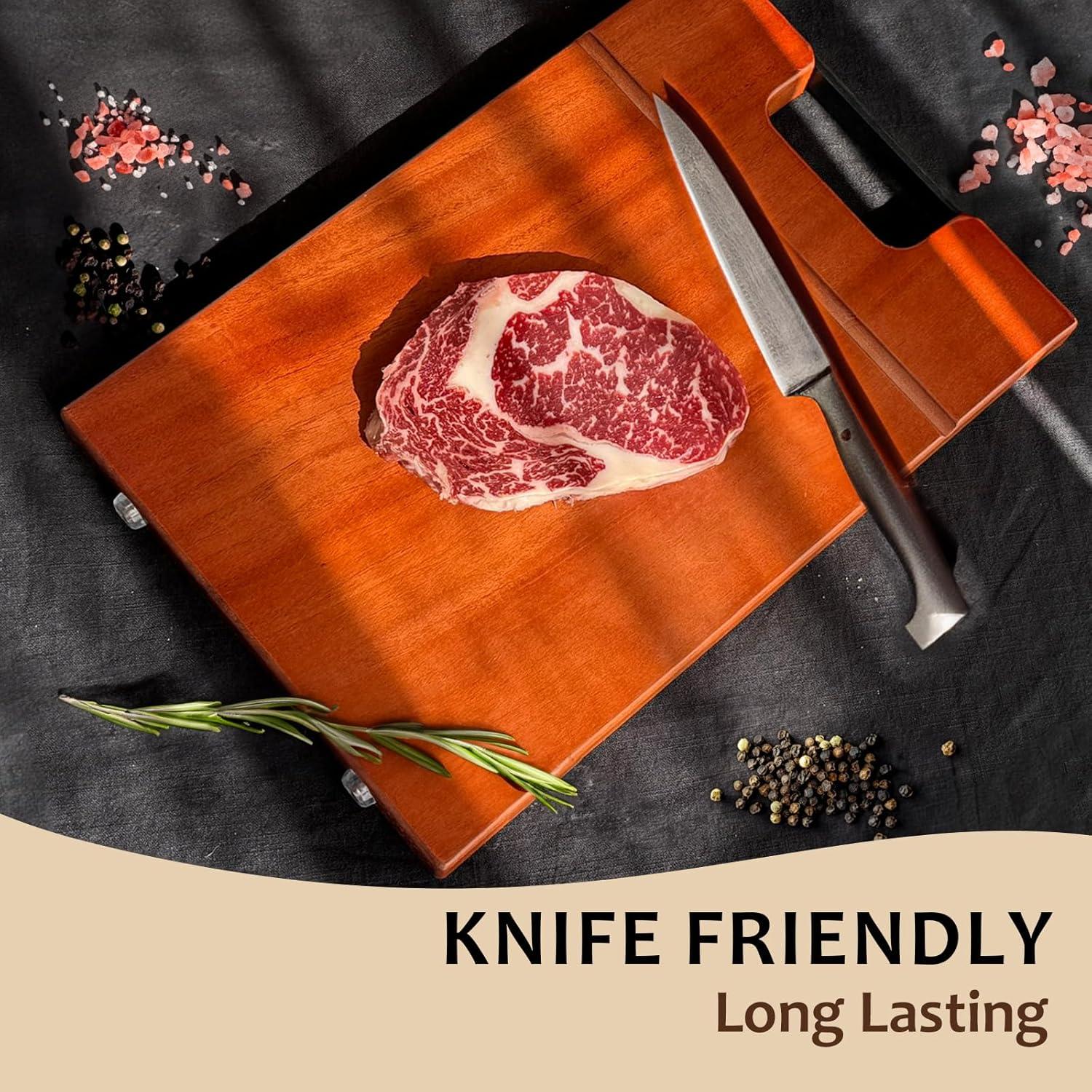 Tabla de Cortar de Madera Caoba LUBAN 40.6x27.9cm Antideslizante