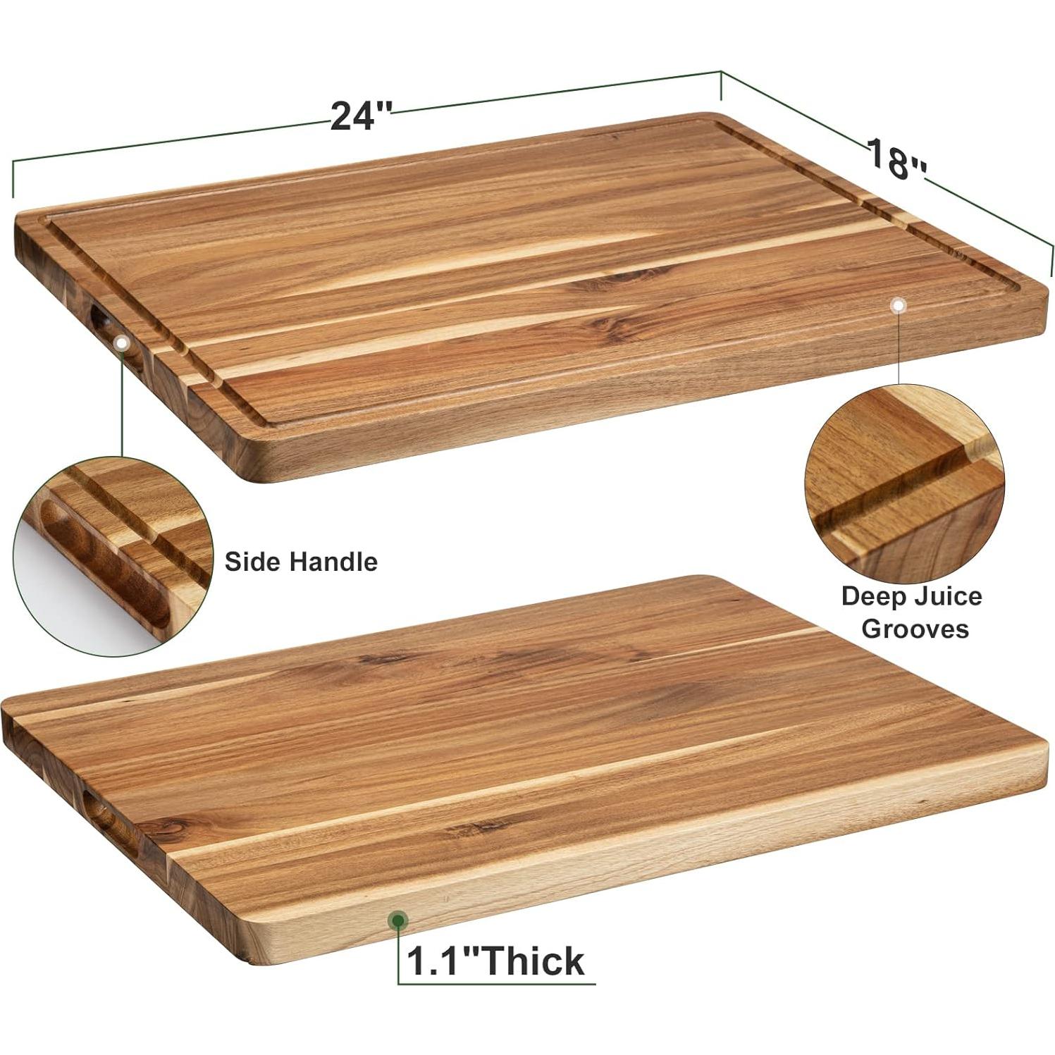 Tabla de Cortar Grande de Madera de Acacia Fashionwu 61x46 cm