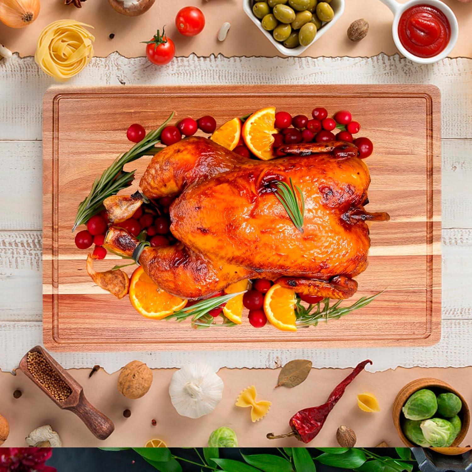 Tabla de Cortar Grande de Madera de Acacia Fashionwu 61x46 cm