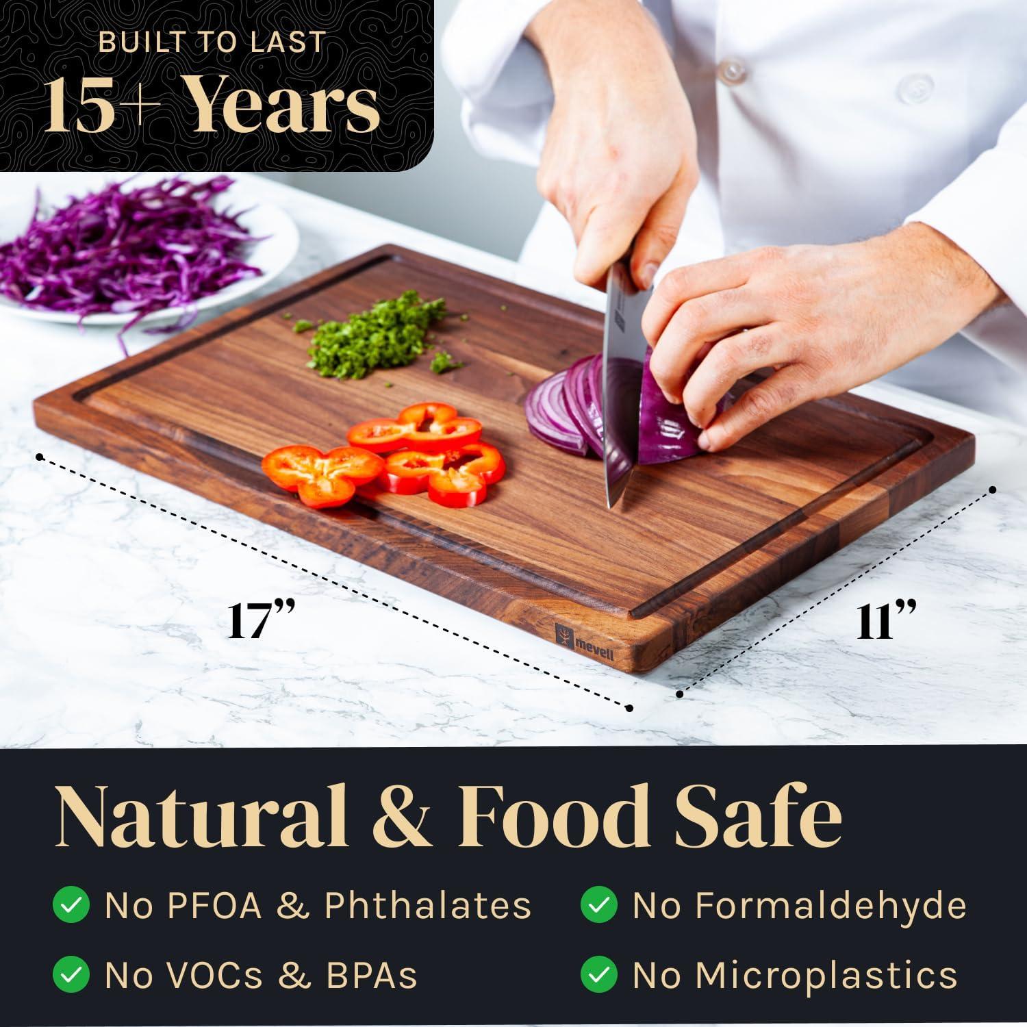 Tabla de Cortar Reversible de Madera de Nogal Mevell 43x27 cm