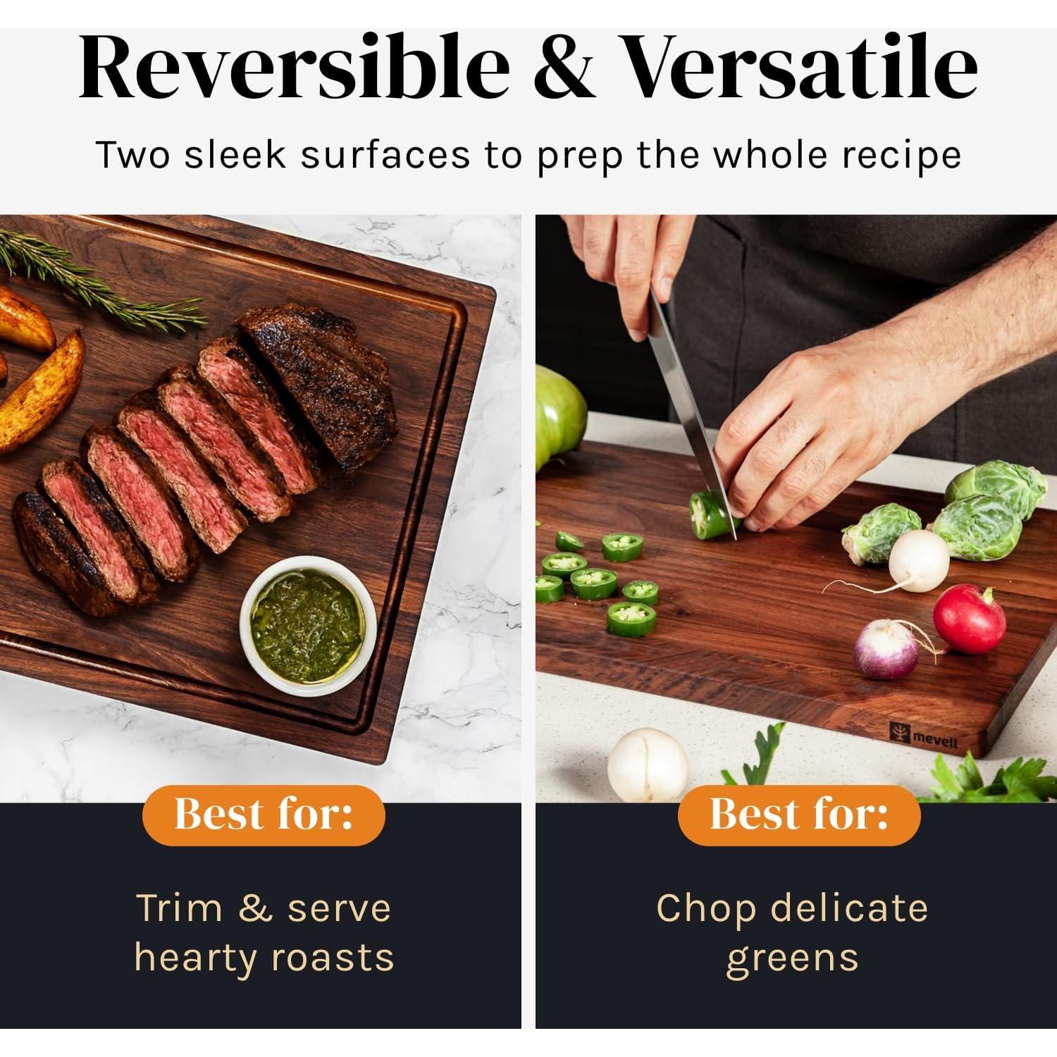Tabla de Cortar Reversible de Madera de Nogal Mevell 43x27 cm