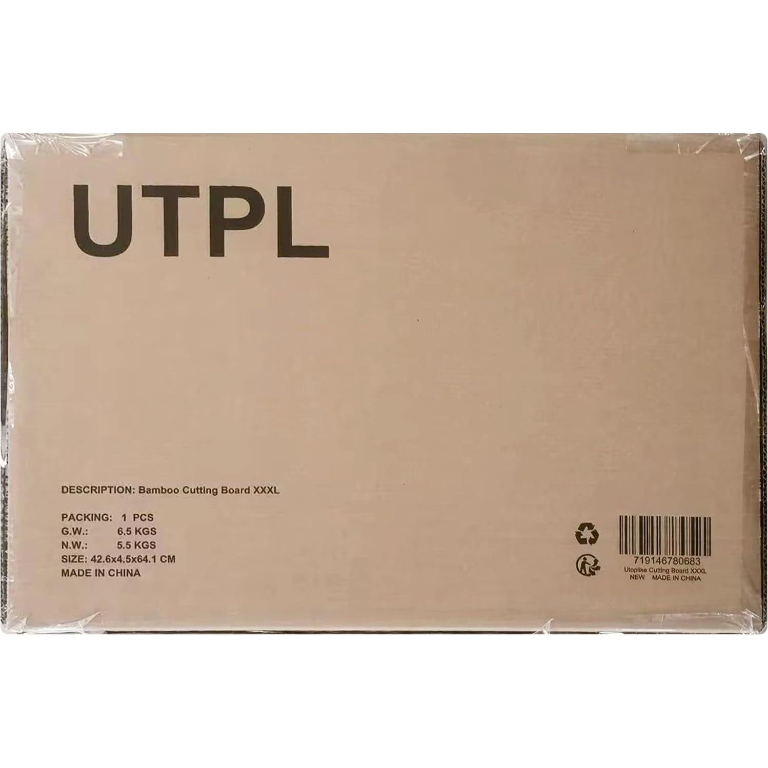 Tabla de Cortar de Bambú Utoplike 60.96 x 40.64 cm con Canal de Jugo