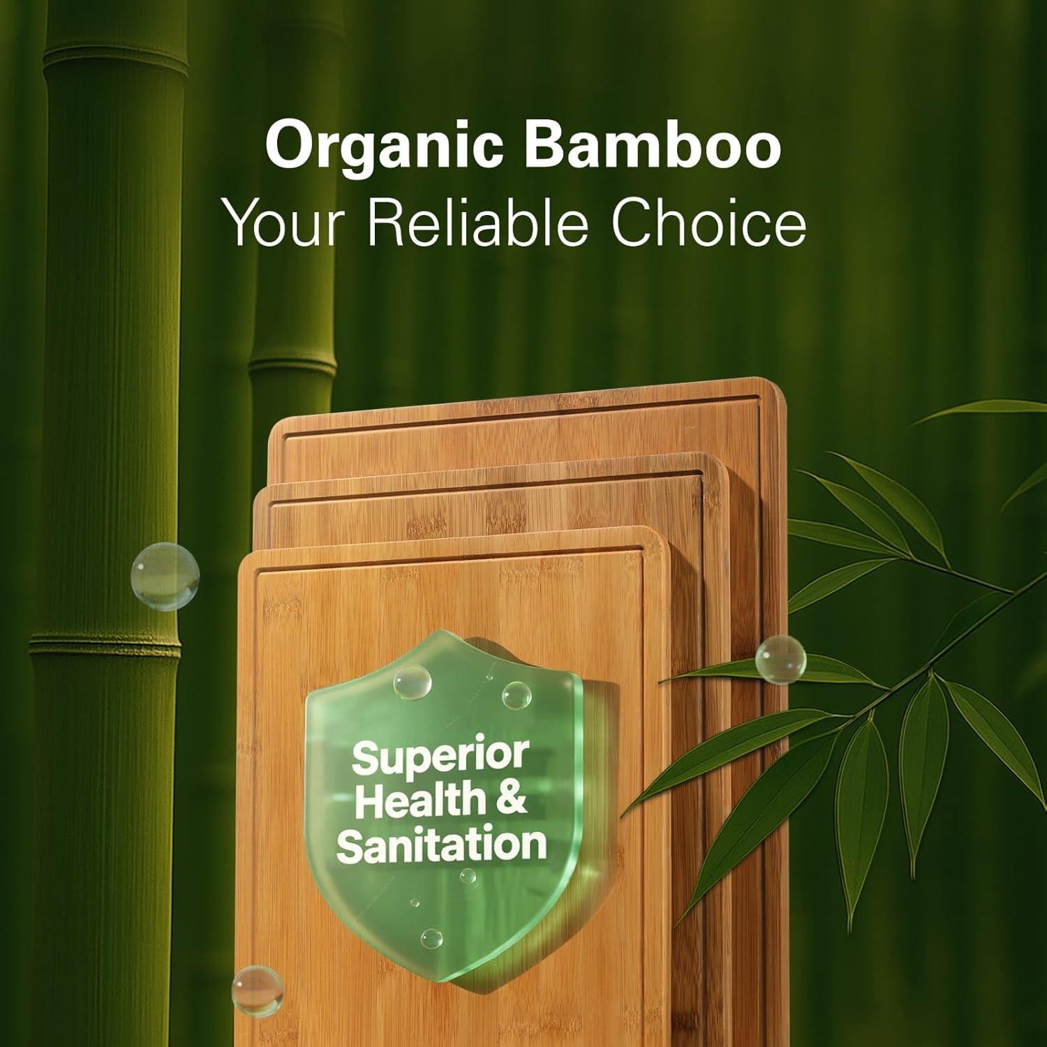 Set de 3 Tablas de Cortar de Bambú Carbonizado Ciecie - 33x24, 38x27, 41x29 cm