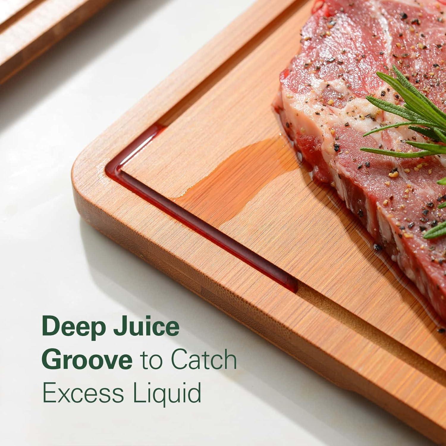 Set de 3 Tablas de Cortar de Bambú Carbonizado Ciecie - 33x24, 38x27, 41x29 cm