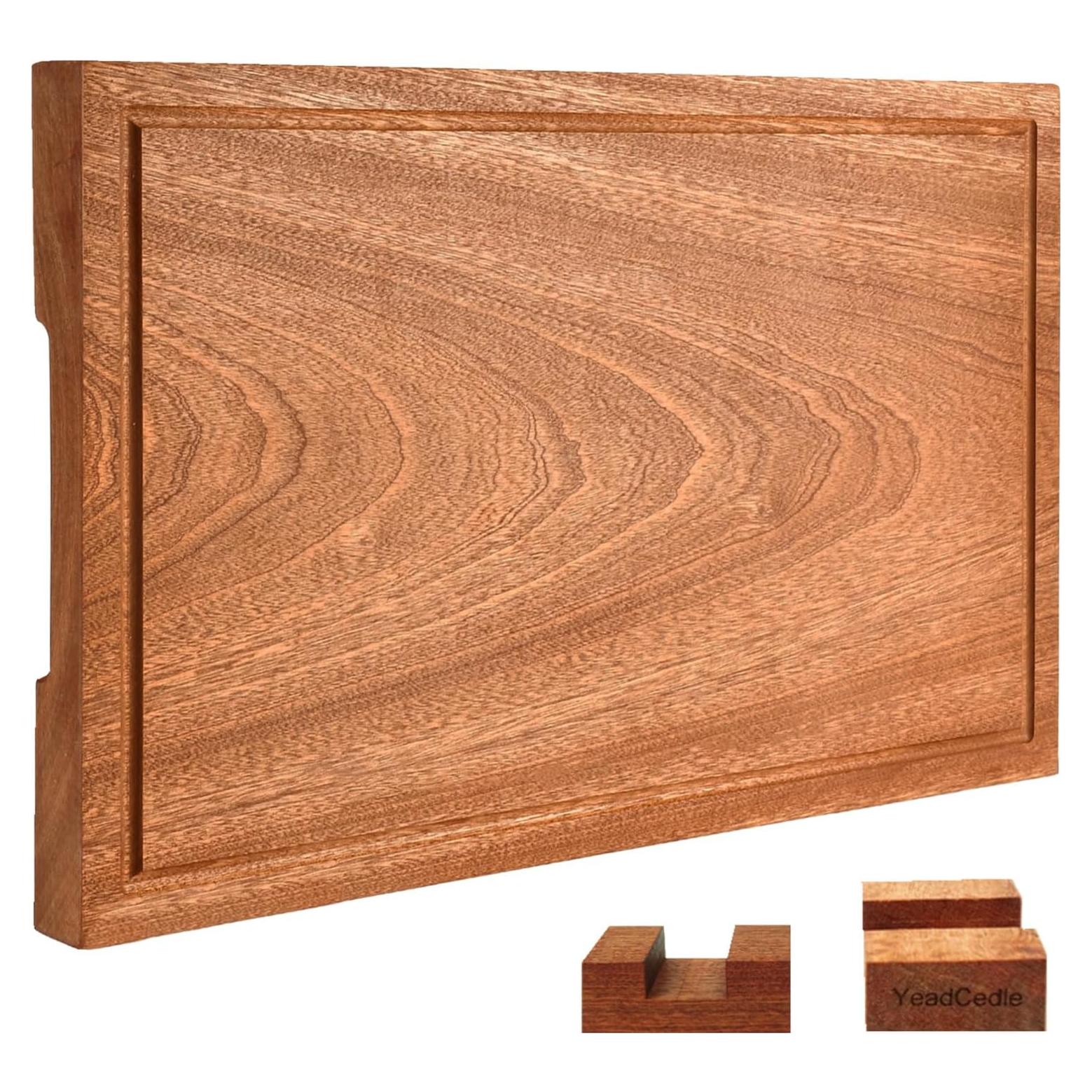 Tabla de Cortar de Madera Sapele YeadCedle 45x30 cm Antideslizante