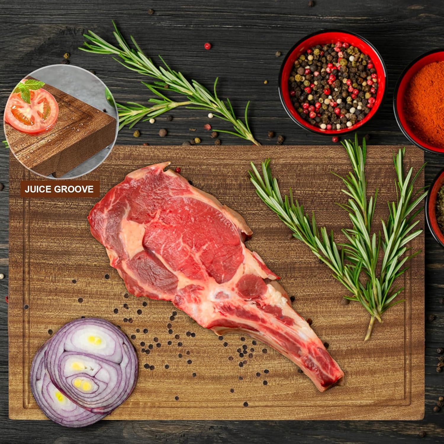 Tabla de Cortar de Madera Sapele YeadCedle 45x30 cm Antideslizante