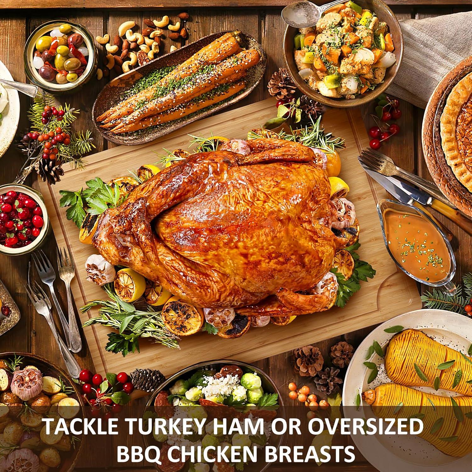 Tabla de Cortar de Bambú GAOMON 61x46 cm con Canal de Jugo