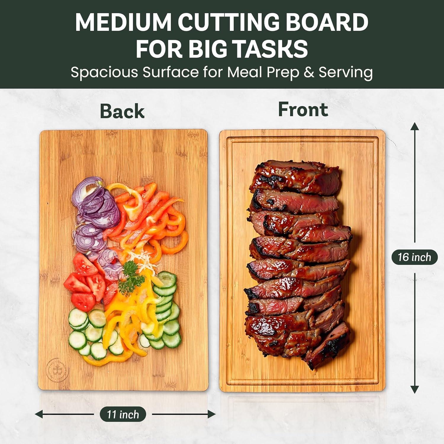 Tabla de Cortar de Bambú Carbonizado 40.6x27.9 cm - Bambüsi