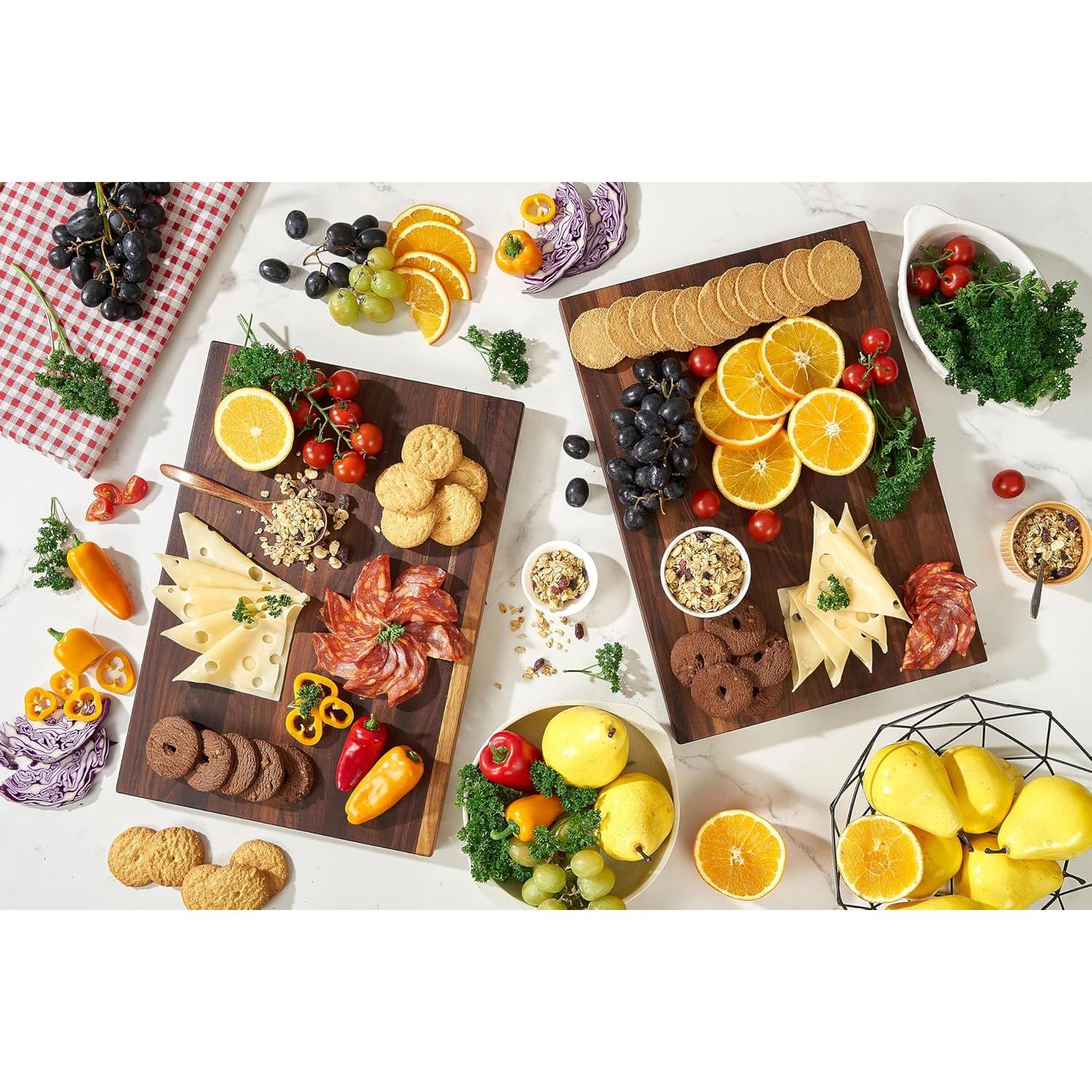 Tabla de Cortar de Madera de Nogal Cozifa 43.2x30.5cm con Canal de Jugo