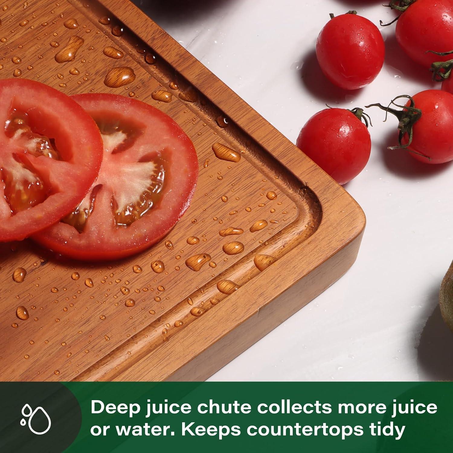 Tabla de Cortar de Madera de Acacia ADMKERS 43x30 cm con Canal