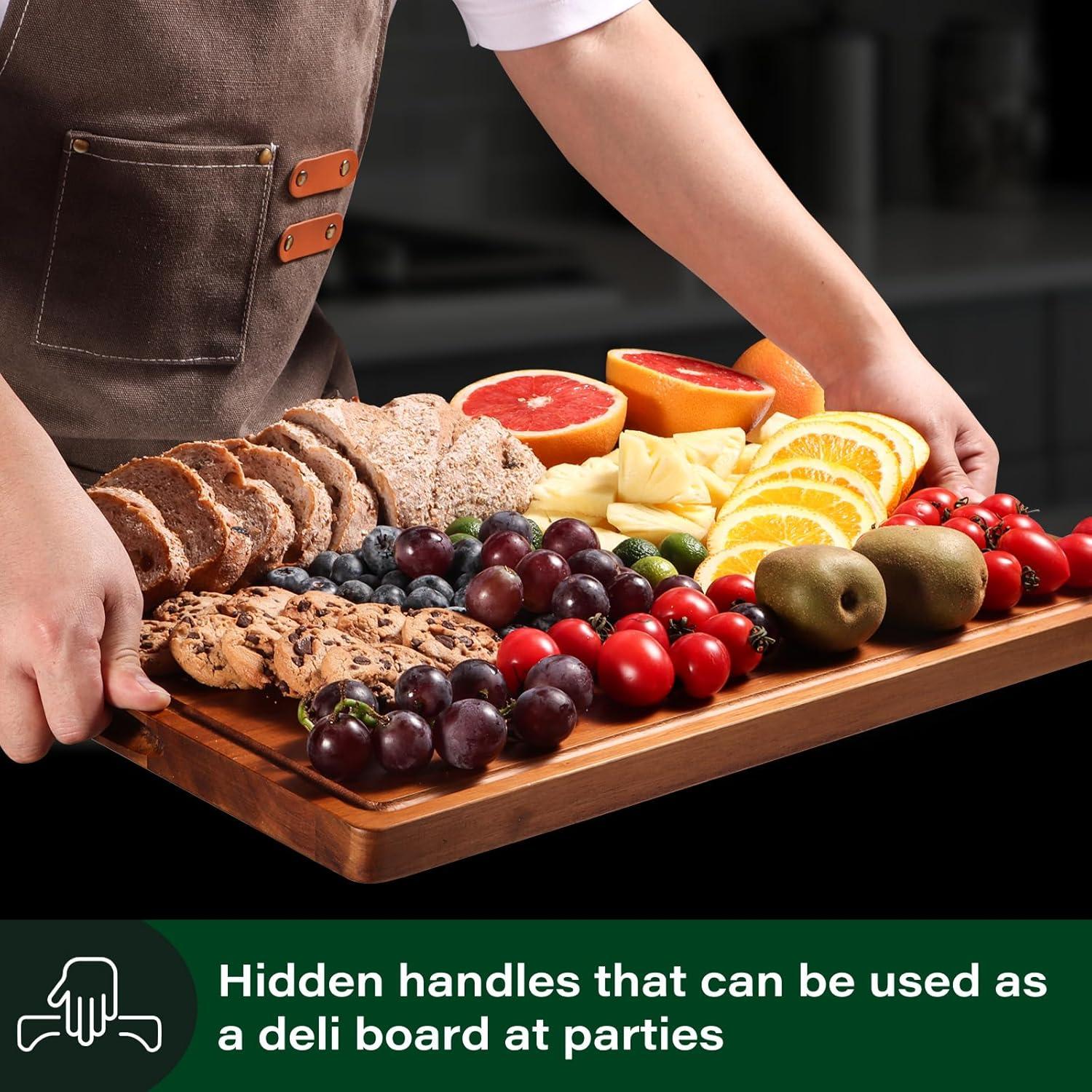 Tabla de Cortar de Madera de Acacia ADMKERS 43x30 cm con Canal