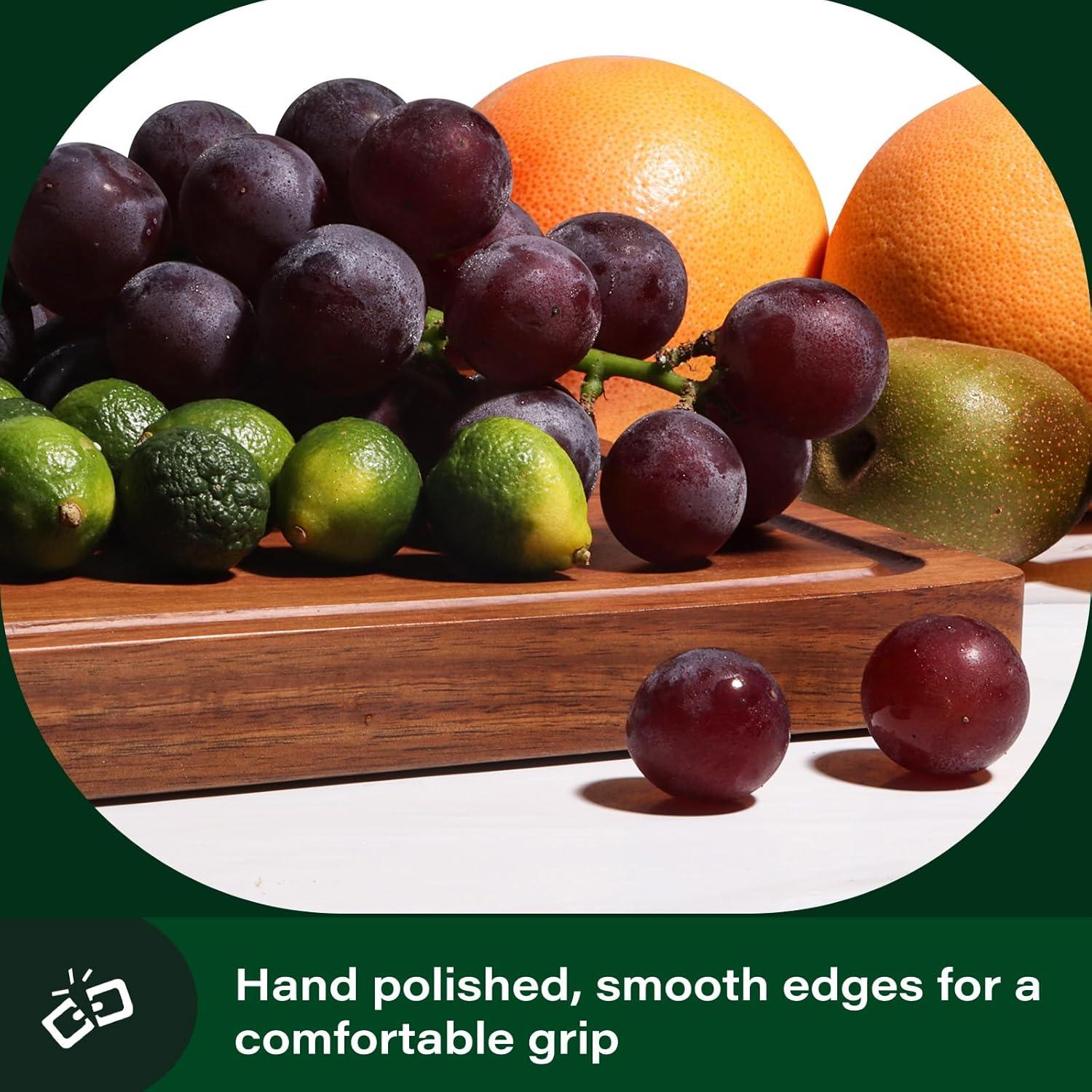 Tabla de Cortar de Madera de Acacia ADMKERS 43x30 cm con Canal