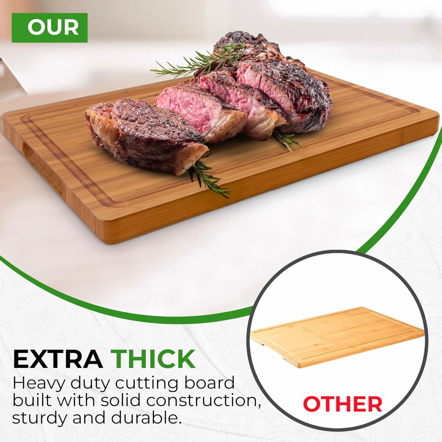 Tabla de cortar de bambú AFEXO 40.64x27.94 cm con canal