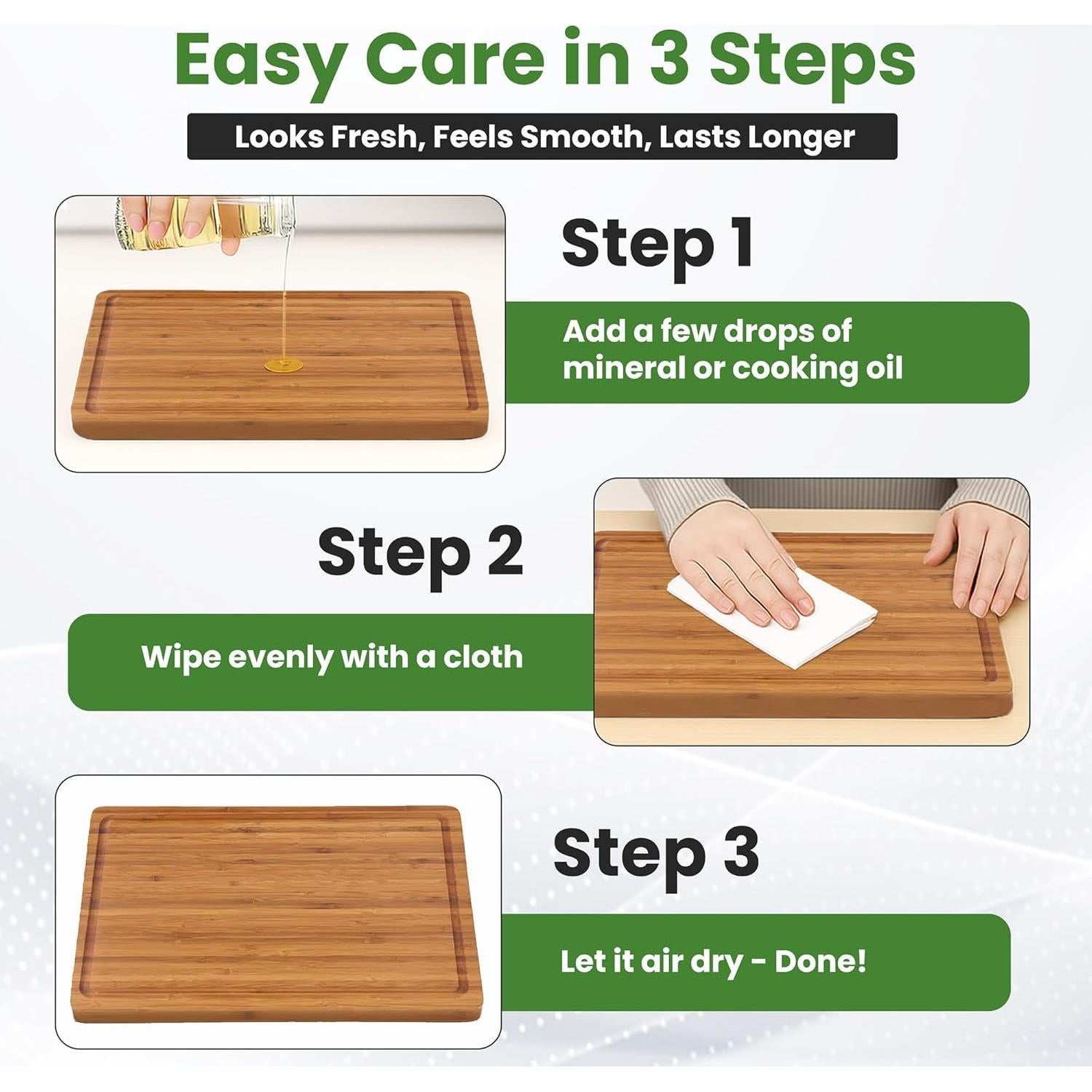 Tabla de cortar de bambú AFEXO 40.64x27.94 cm con canal