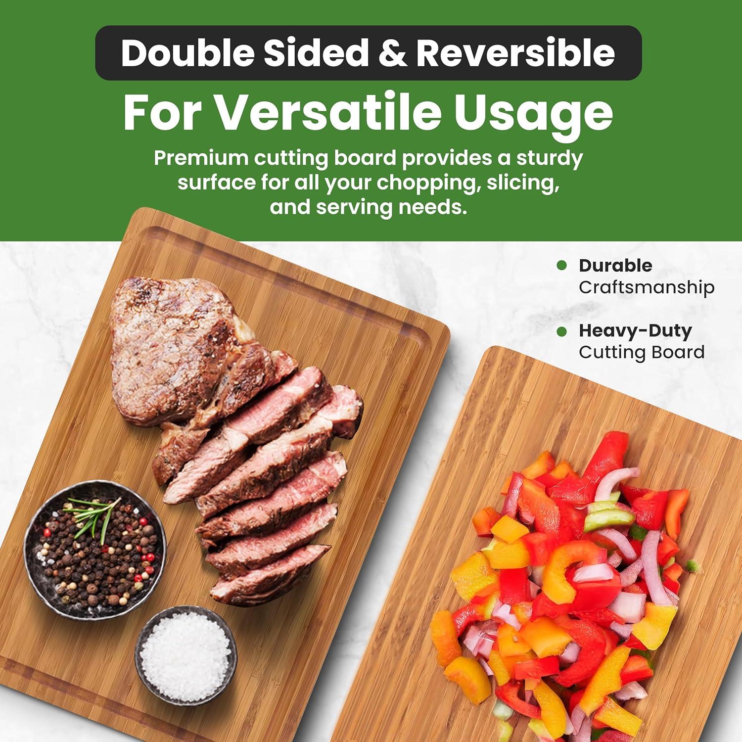 Tabla de cortar de bambú AFEXO 40.64x27.94 cm con canal