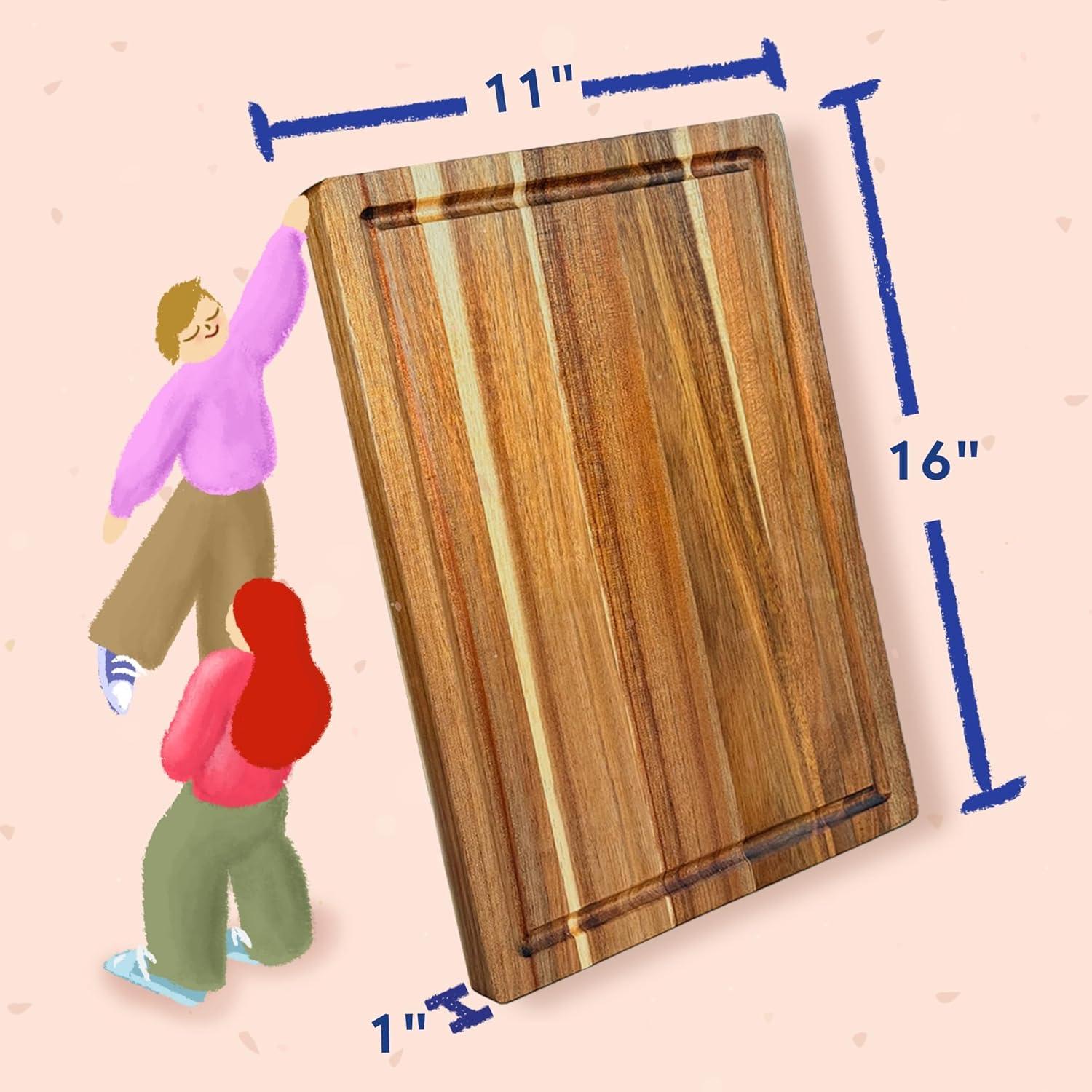 Tabla de Cortar de Madera Acacia Ziruma 40.64x27.94 cm Ecológica