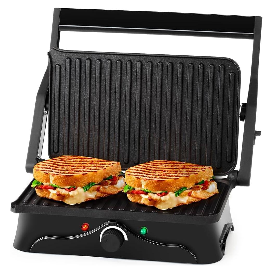 Prensa Panini 2 Rebanadas Holstein Housewares Acero Inoxidable