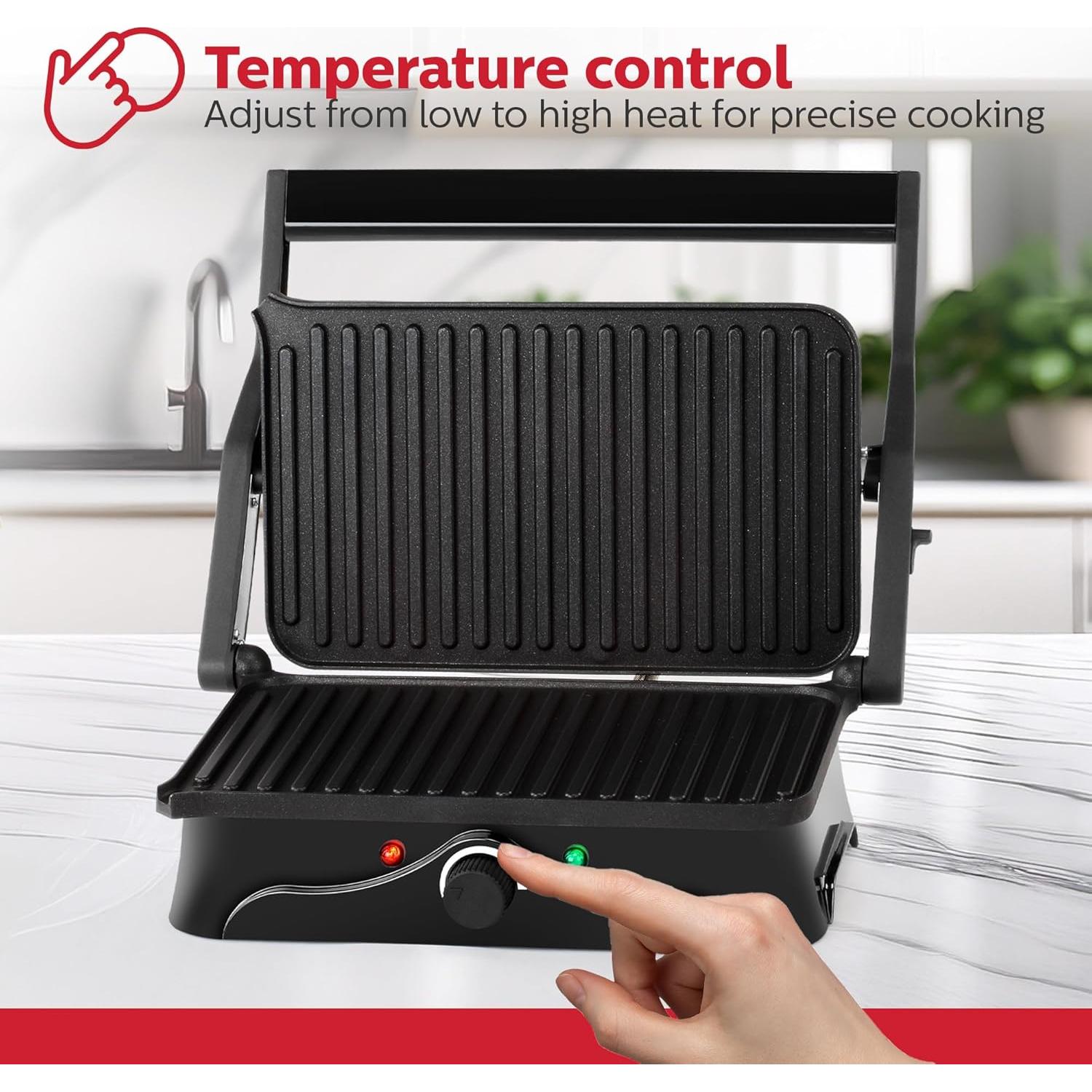 Prensa Panini 2 Rebanadas Holstein Housewares Acero Inoxidable