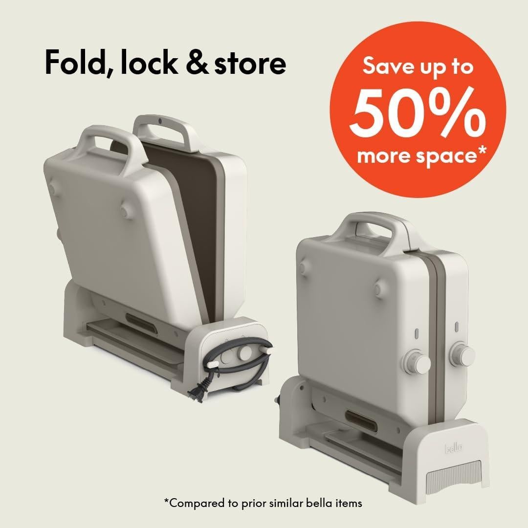 Sartén Plegable Bella 1500W Cerámica Antiadherente 2 Zonas