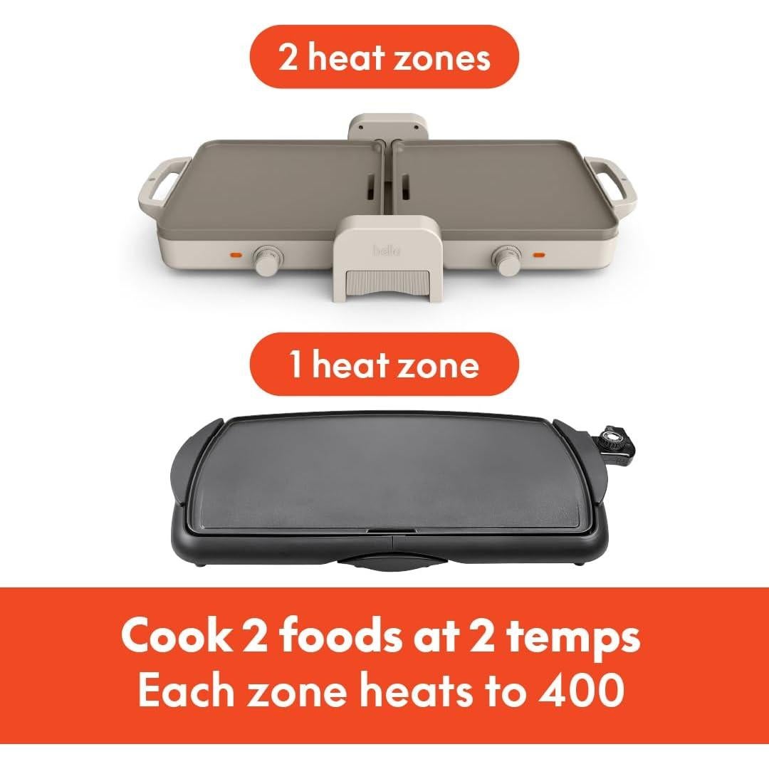 Sartén Plegable Bella 1500W Cerámica Antiadherente 2 Zonas