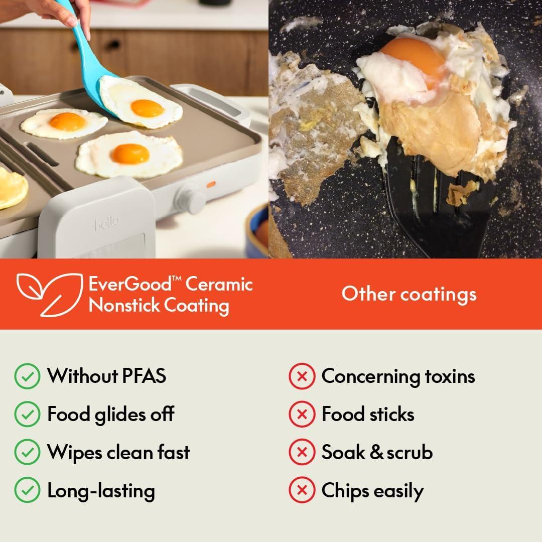 Sartén Plegable Bella 1500W Cerámica Antiadherente 2 Zonas