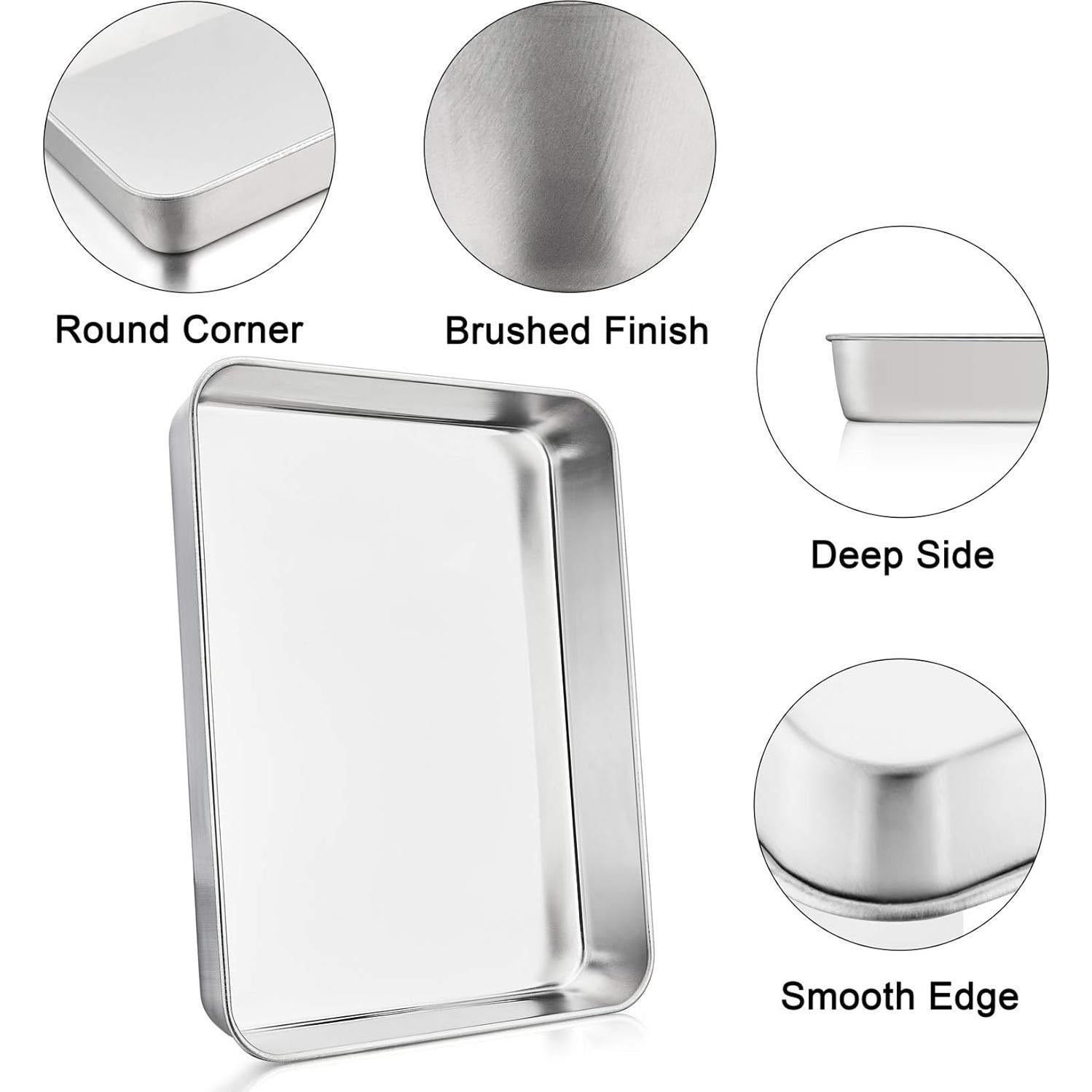 Sartén Rectangular P&P CHEF Acero Inoxidable 31.2 cm - 2 Piezas