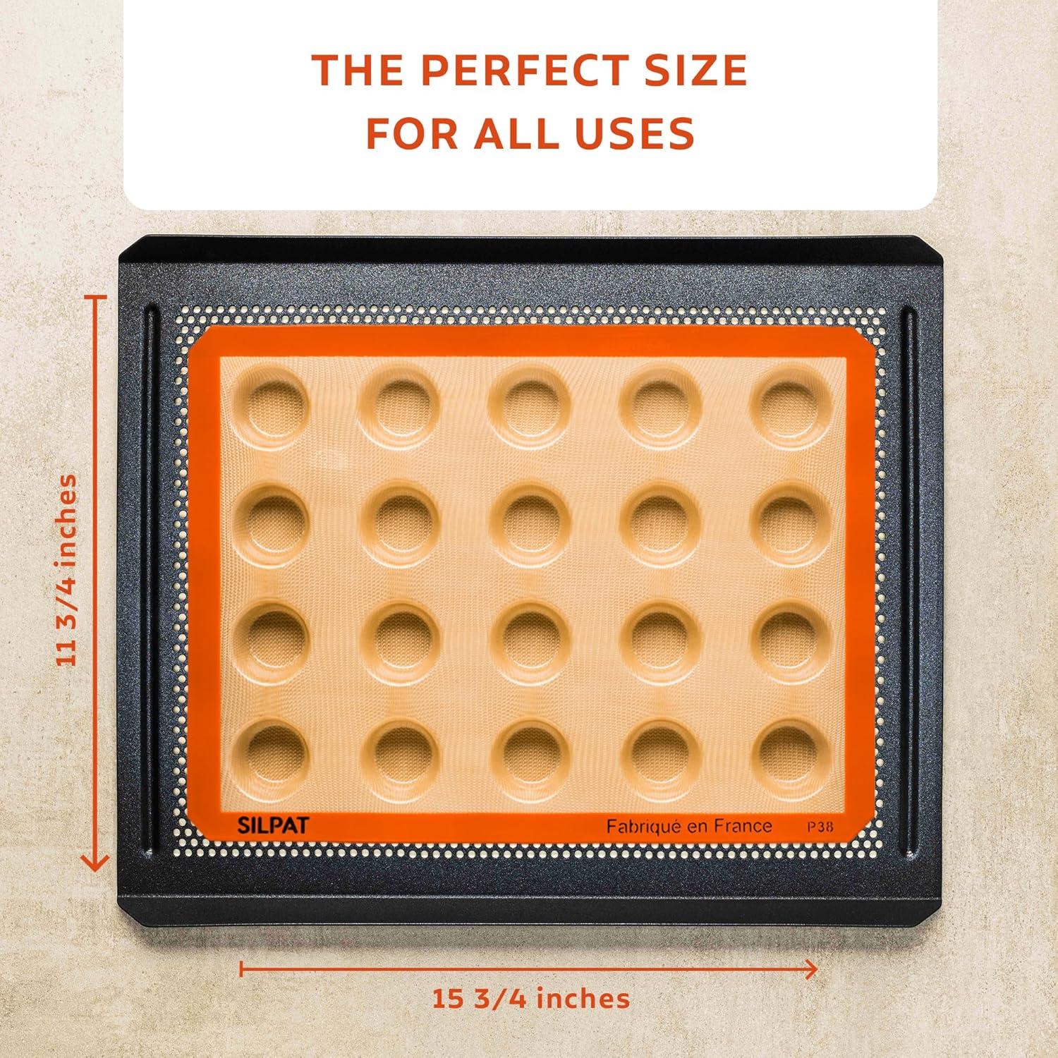 Molde Mini Muffin Silpat 20 Huecos Antiadherente 29.5x40cm