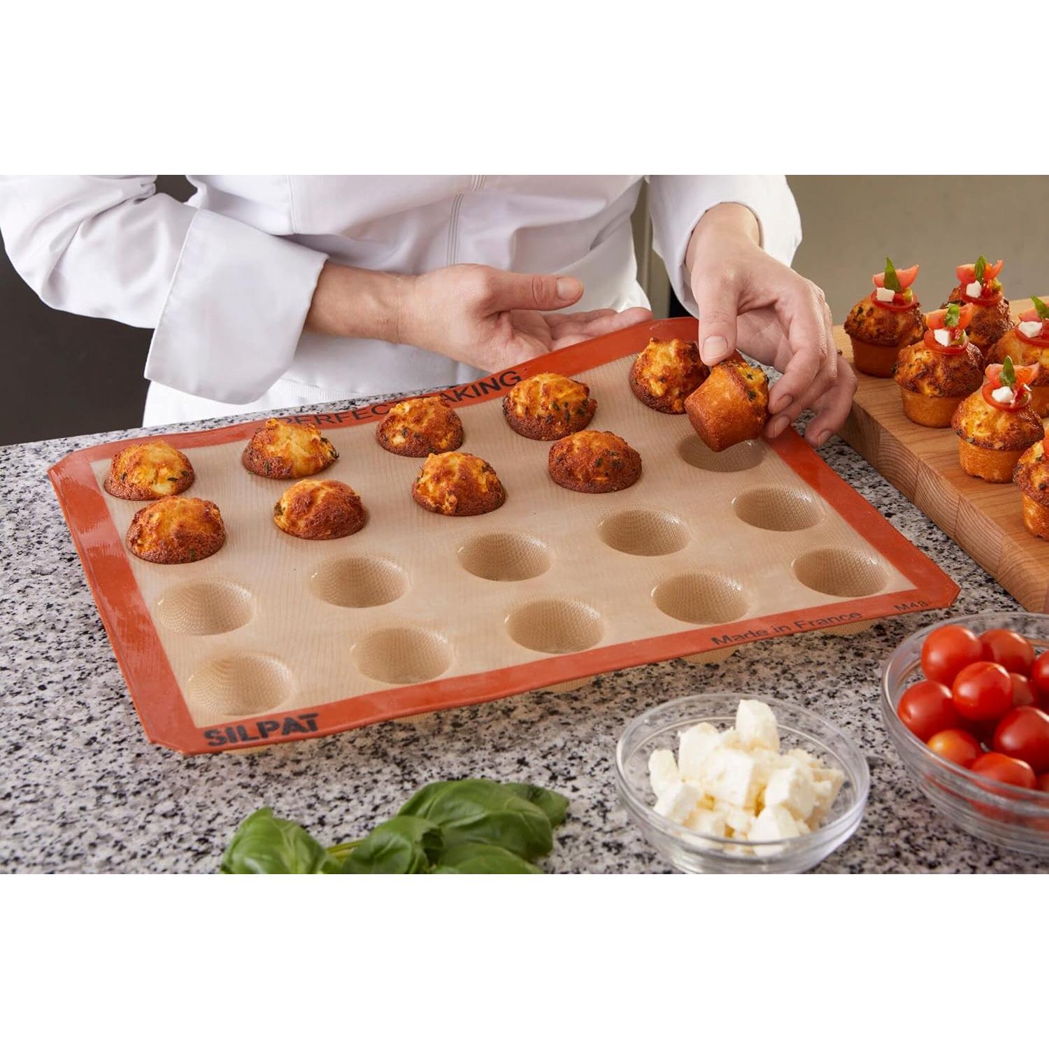 Molde Mini Muffin Silpat 20 Huecos Antiadherente 29.5x40cm