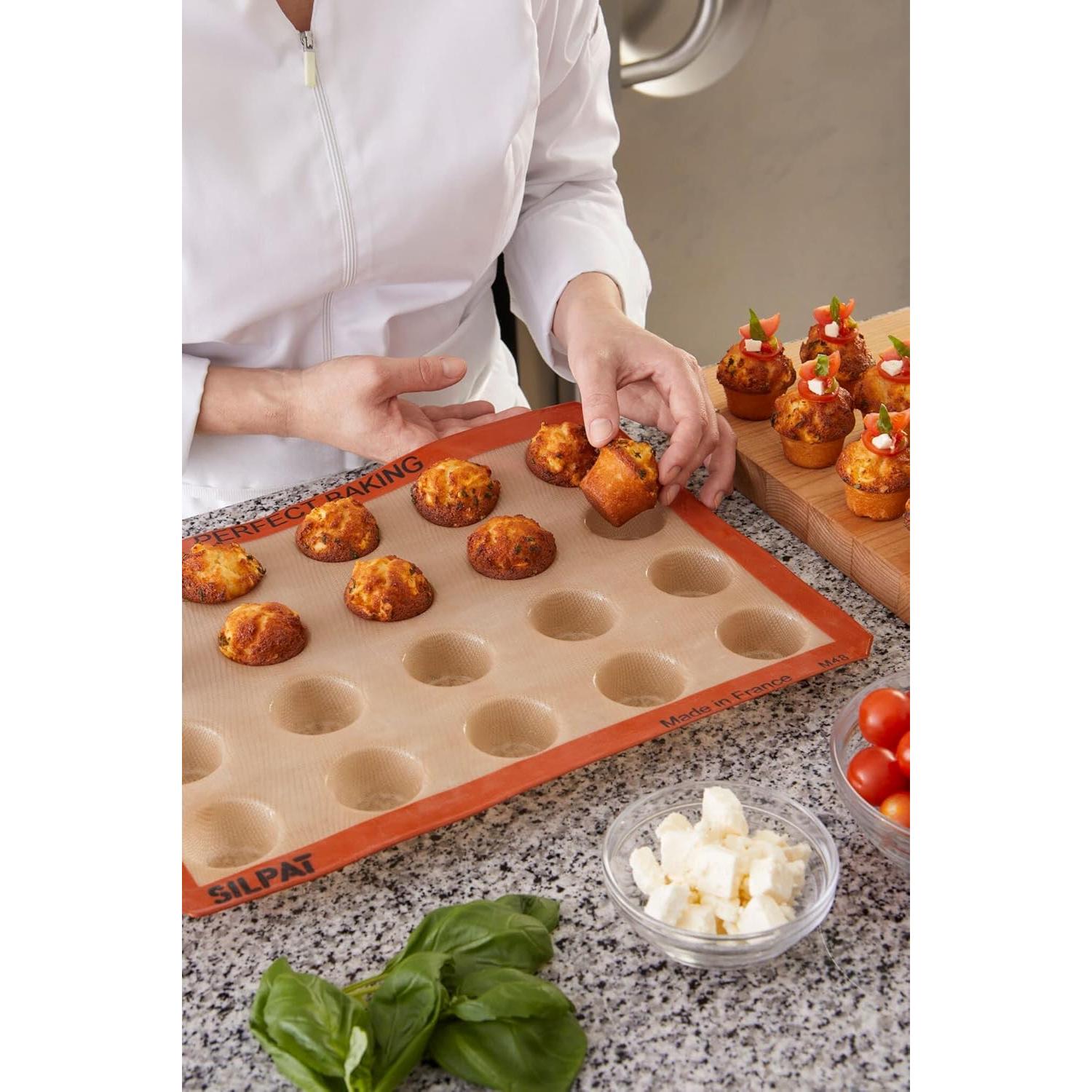 Molde Mini Muffin Silpat 20 Huecos Antiadherente 29.5x40cm