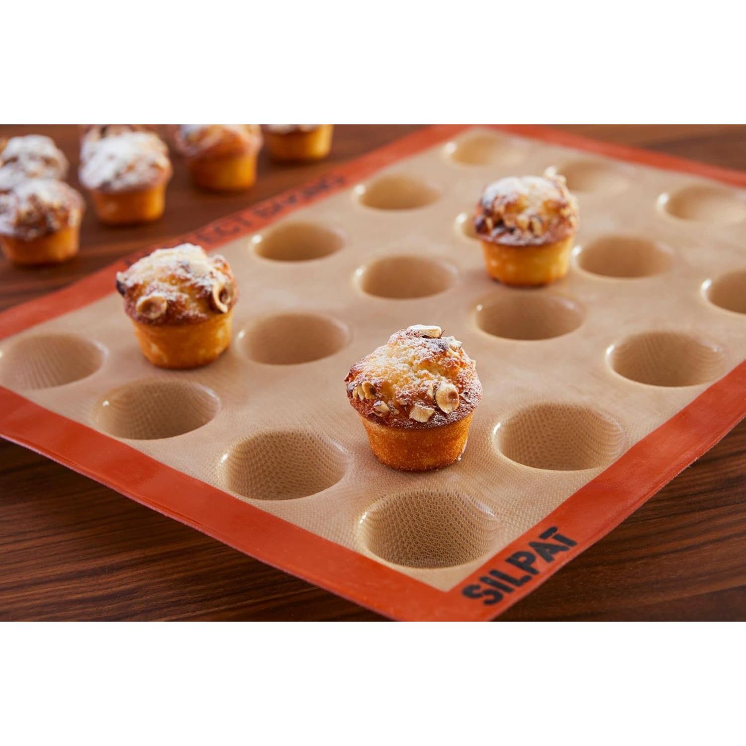 Molde Mini Muffin Silpat 20 Huecos Antiadherente 29.5x40cm