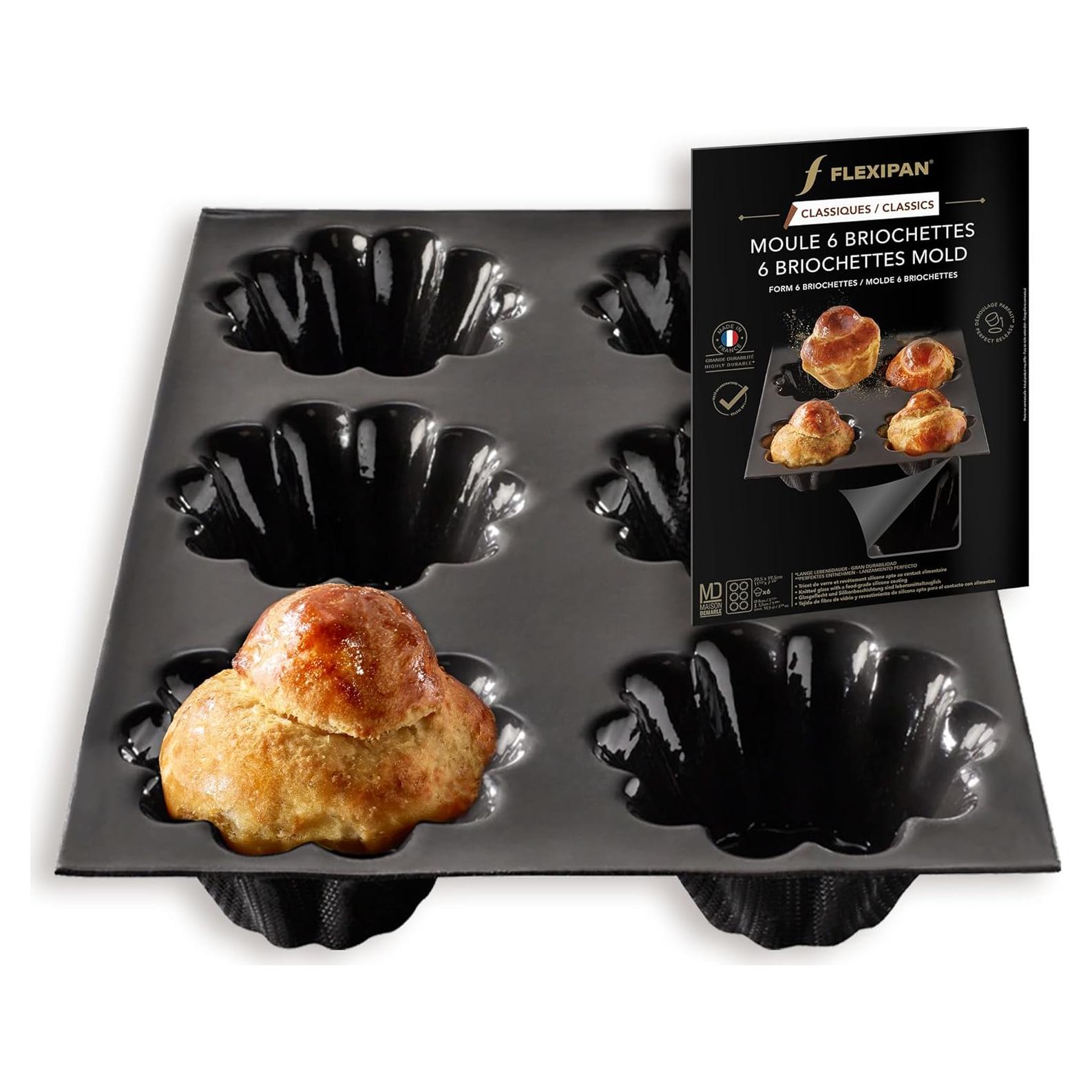 Molde de Silicona Silpat para 6 Briochettes - Negro