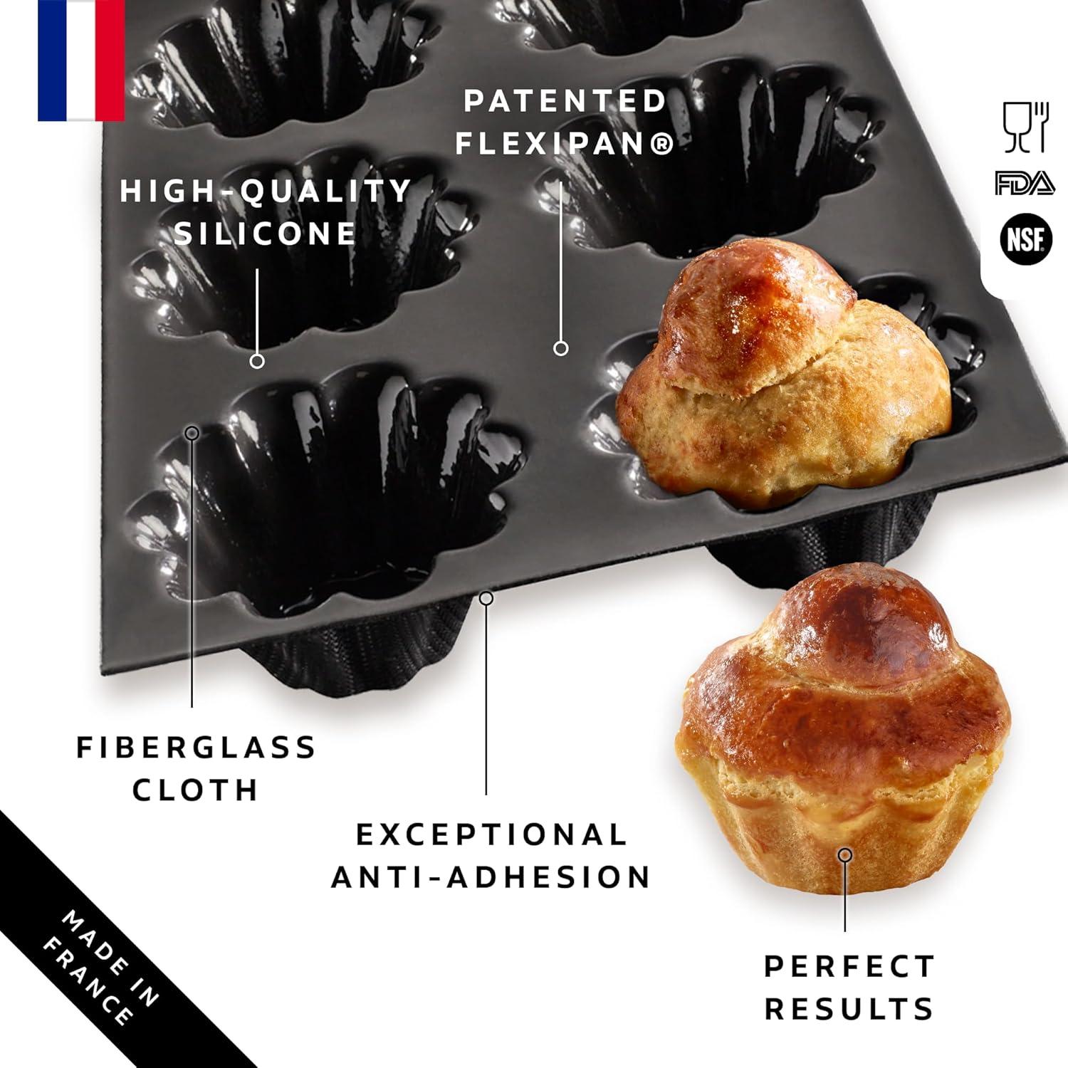 Molde de Silicona Silpat para 6 Briochettes - Negro