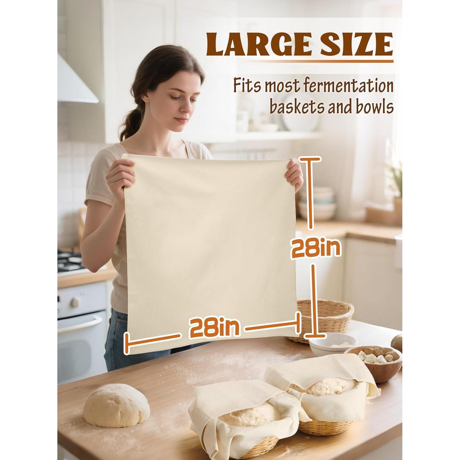 Toallas de Té ANPHSIN 71x71cm 100% Algodón para Fermentación Pan