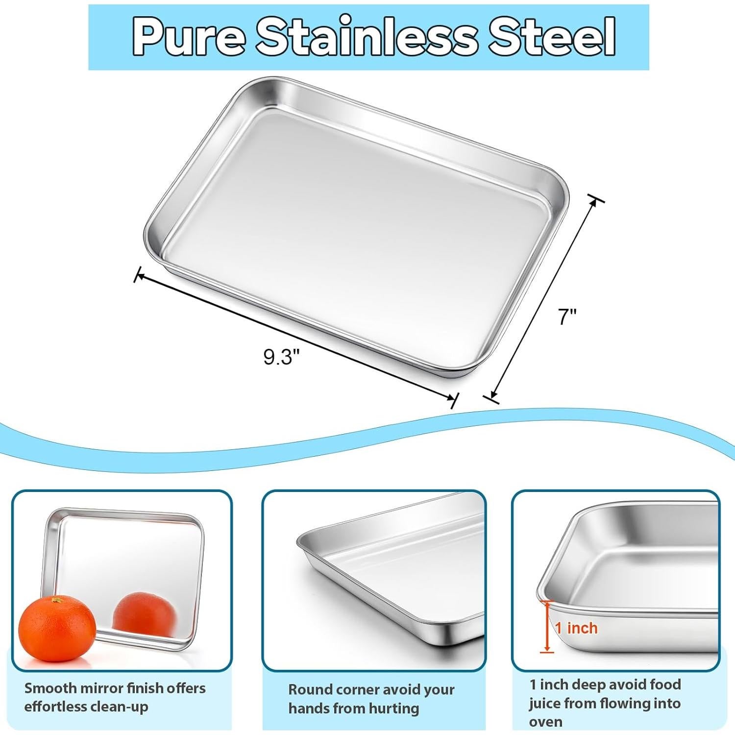 Sartén Mini TeamFar Acero Inoxidable 23 cm con Rejilla y Alfombrilla