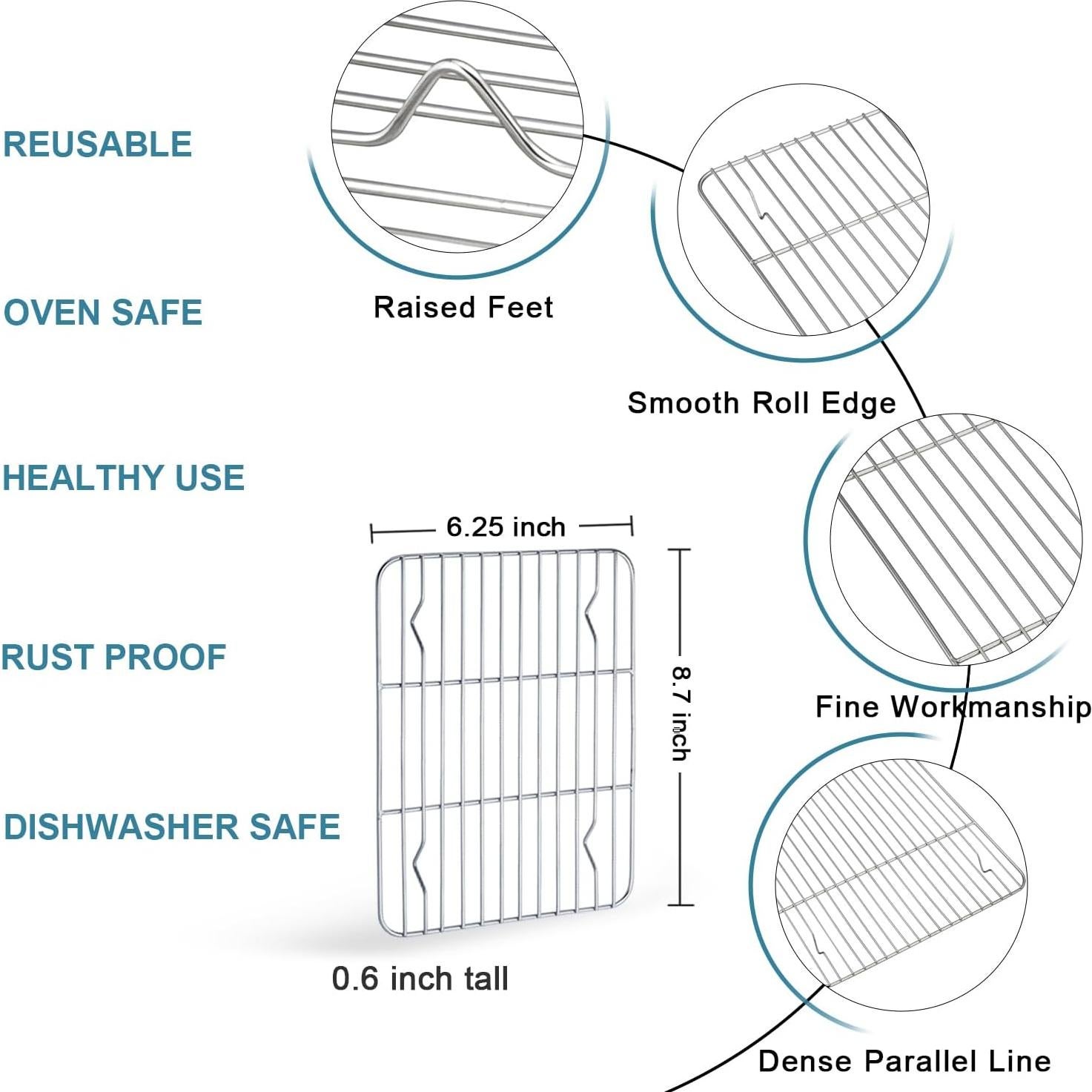 Sartén Mini TeamFar Acero Inoxidable 23 cm con Rejilla y Alfombrilla