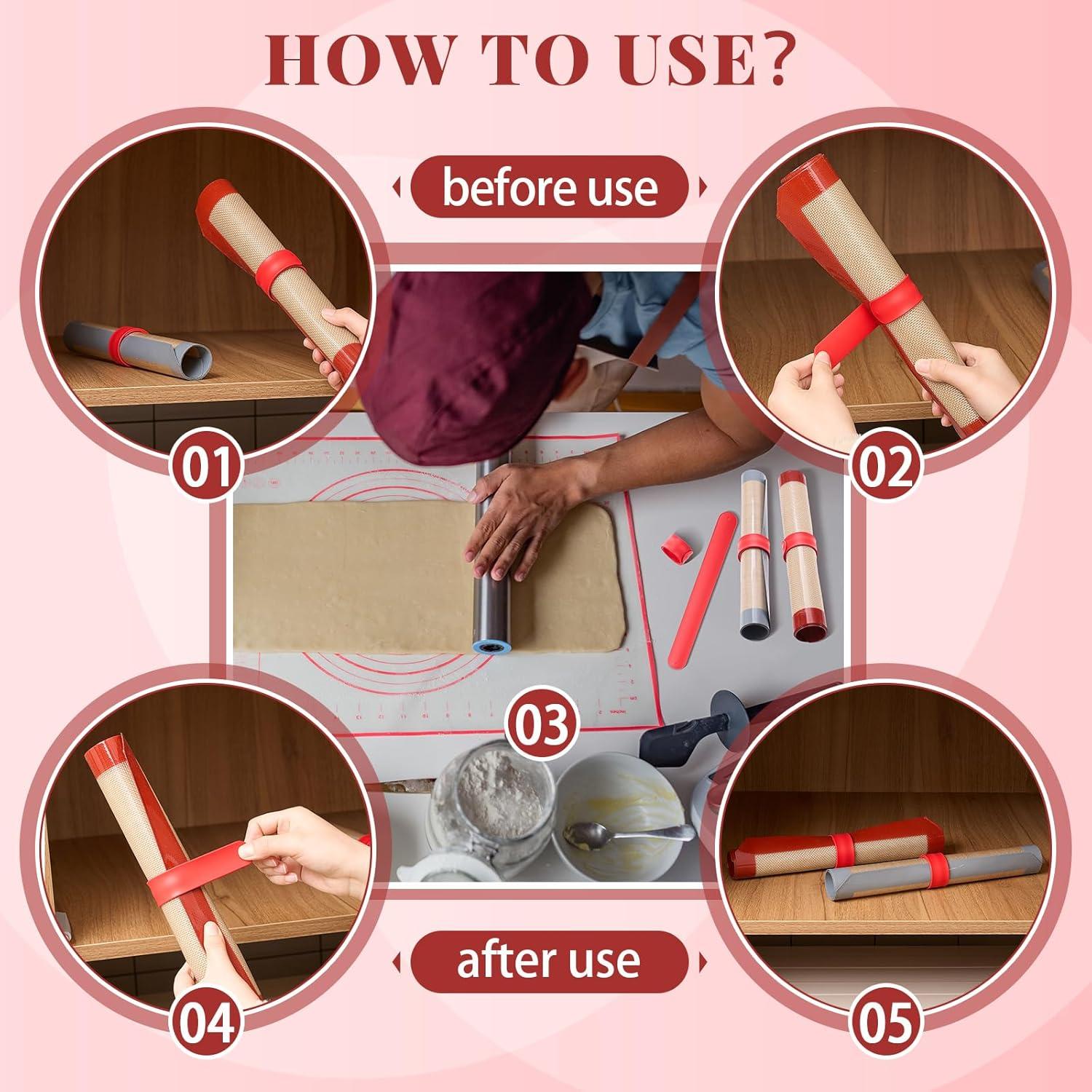 Banda de Almacenamiento de Silicona Teenyyou 4 Pcs Rojo 22x2.5cm